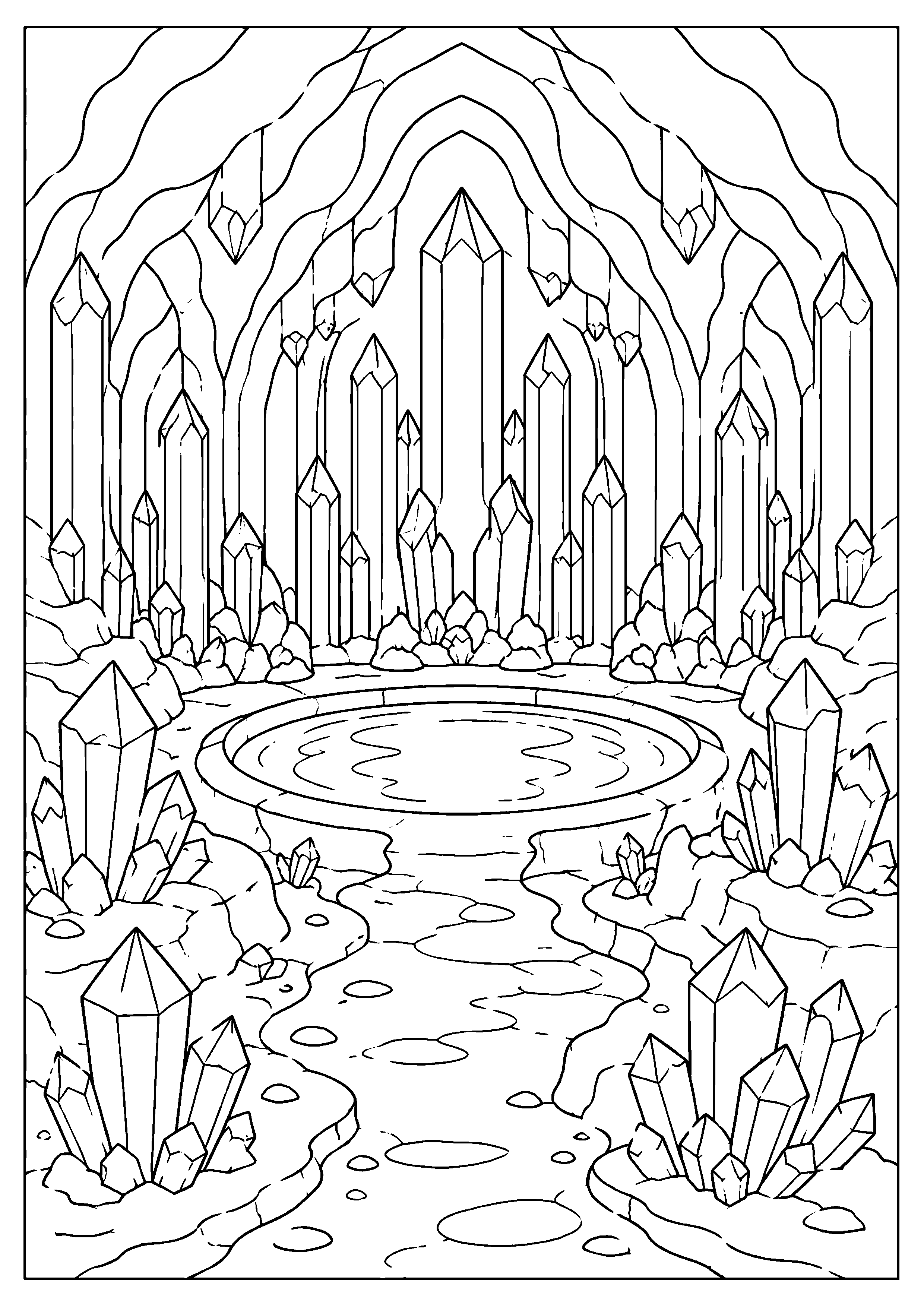Coloriage grotte cristalline à imprimer – dessin n°19