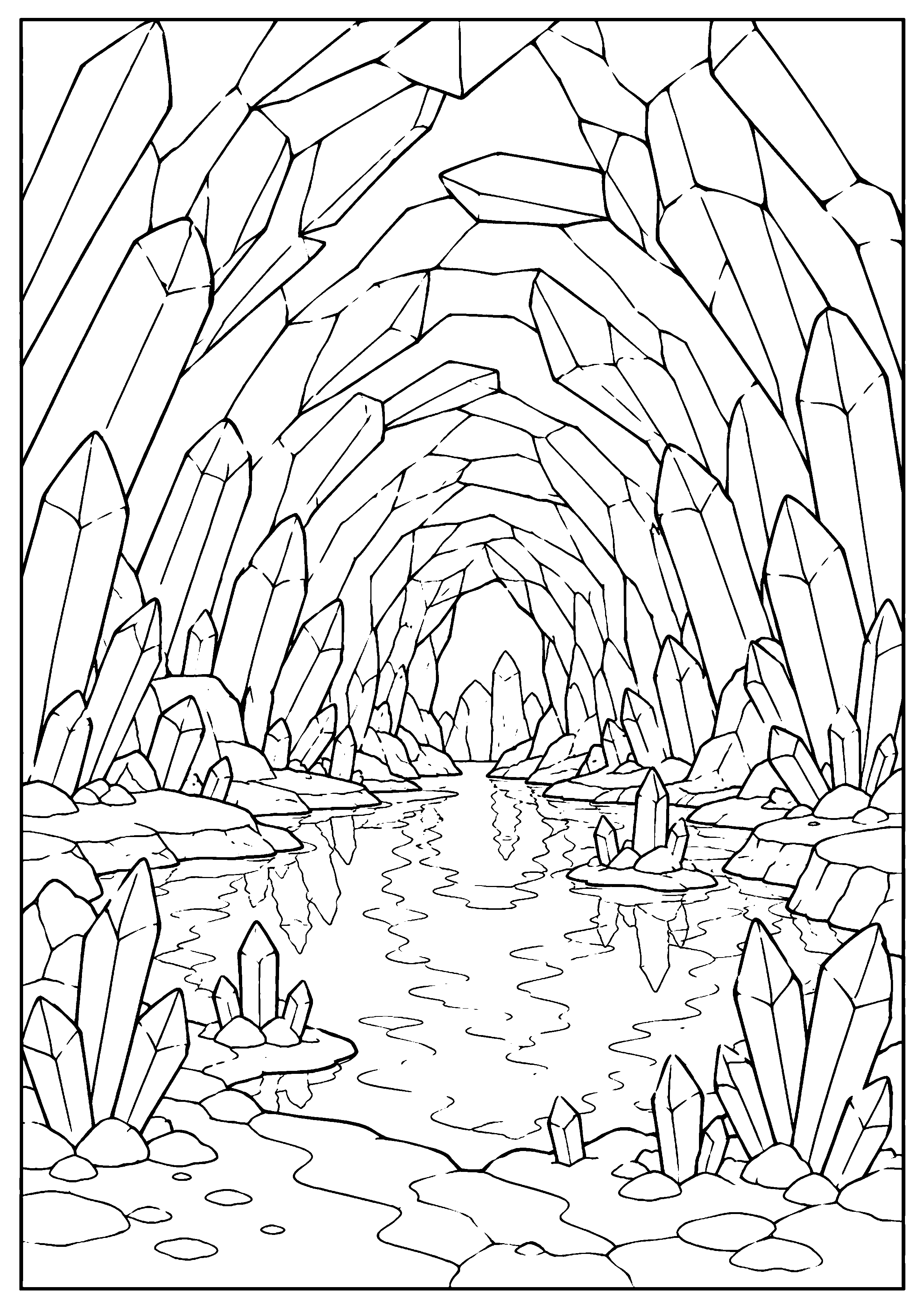 Coloriage grotte cristalline à imprimer – dessin n°20