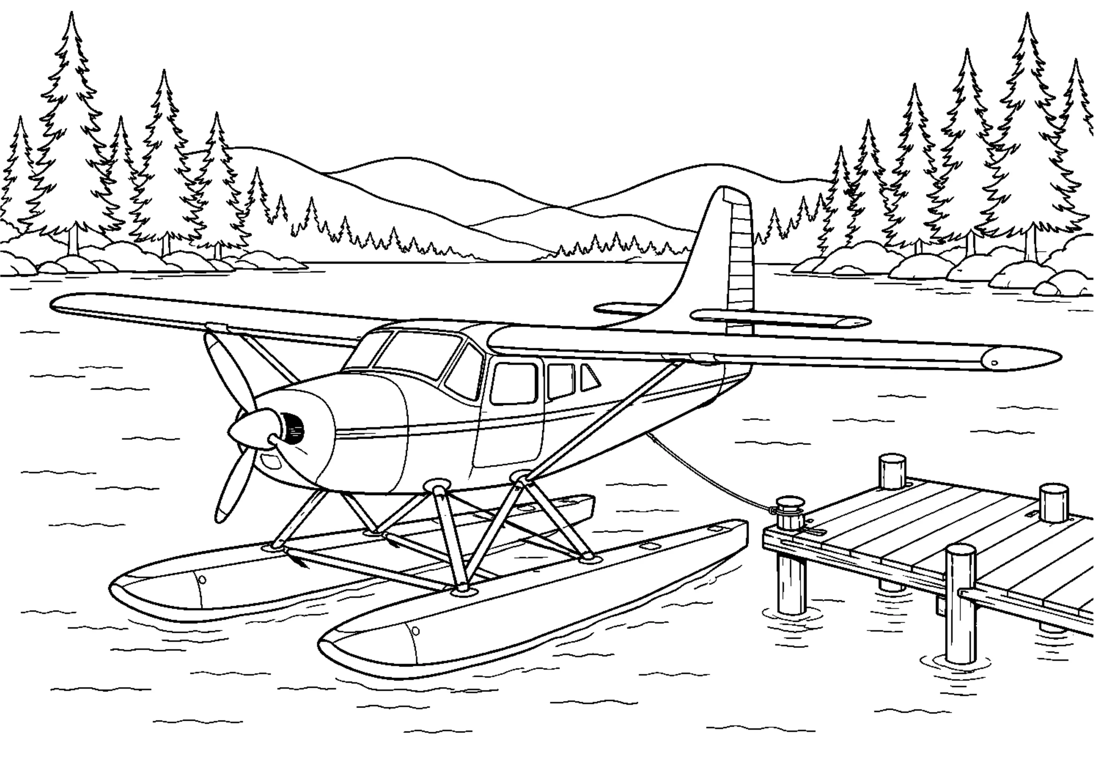 Coloriage Hydravion à imprimer – dessin n°3