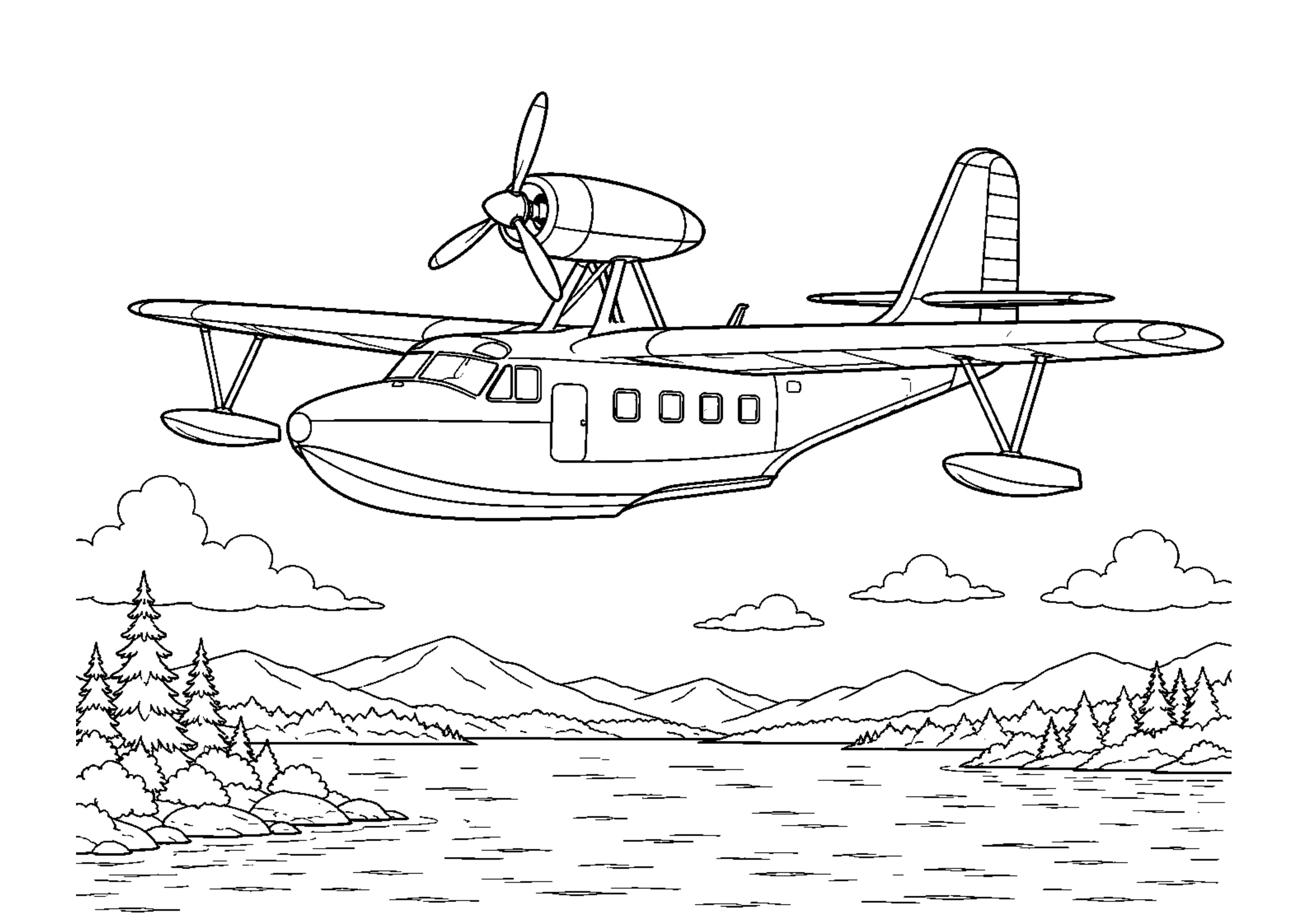 Coloriage Hydravion à imprimer – dessin 4