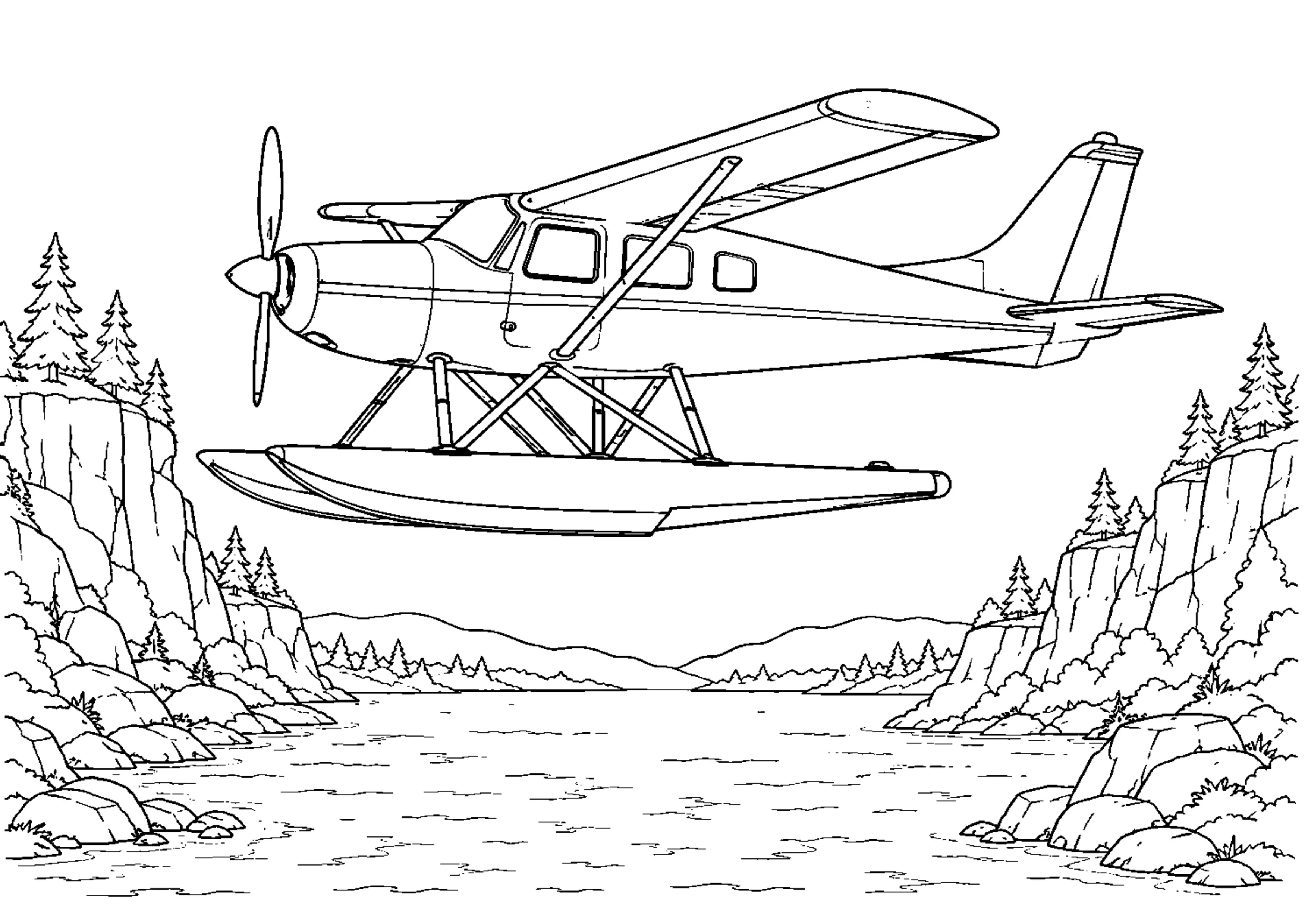 Coloriage Hydravion à imprimer – dessin n°6
