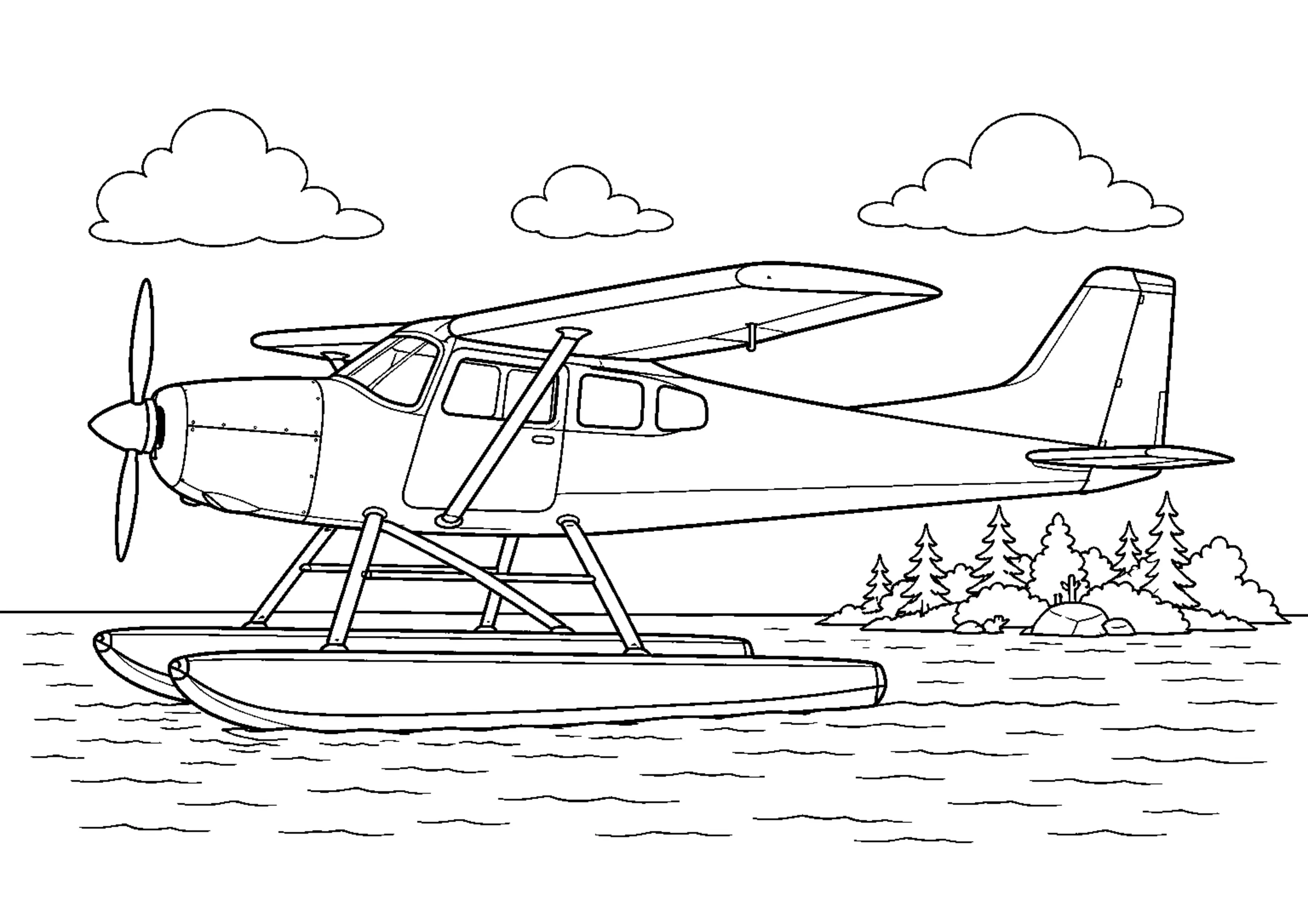 Coloriage Hydravion à imprimer – dessin n°9