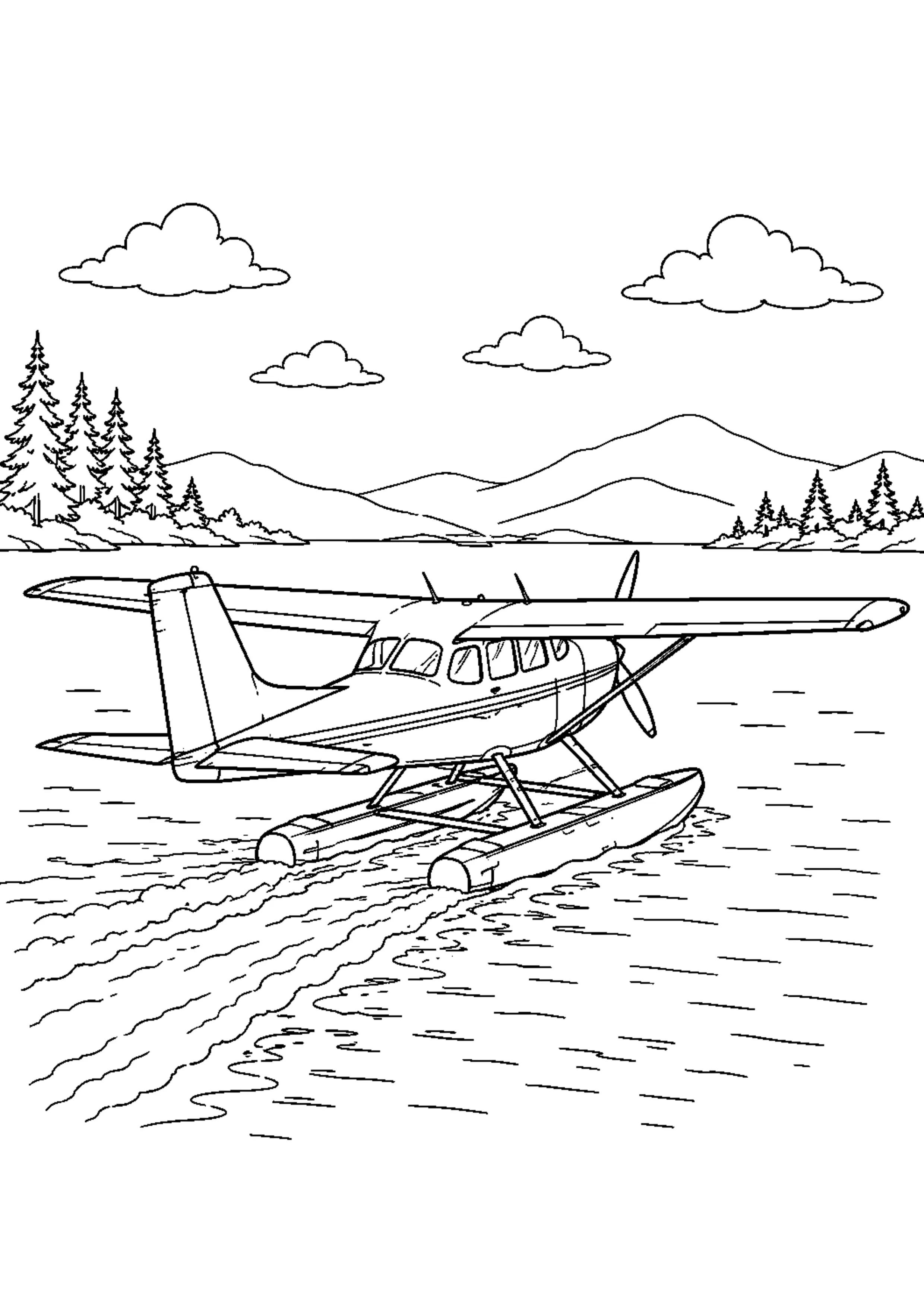 Coloriage Hydravion à imprimer – dessin n°12