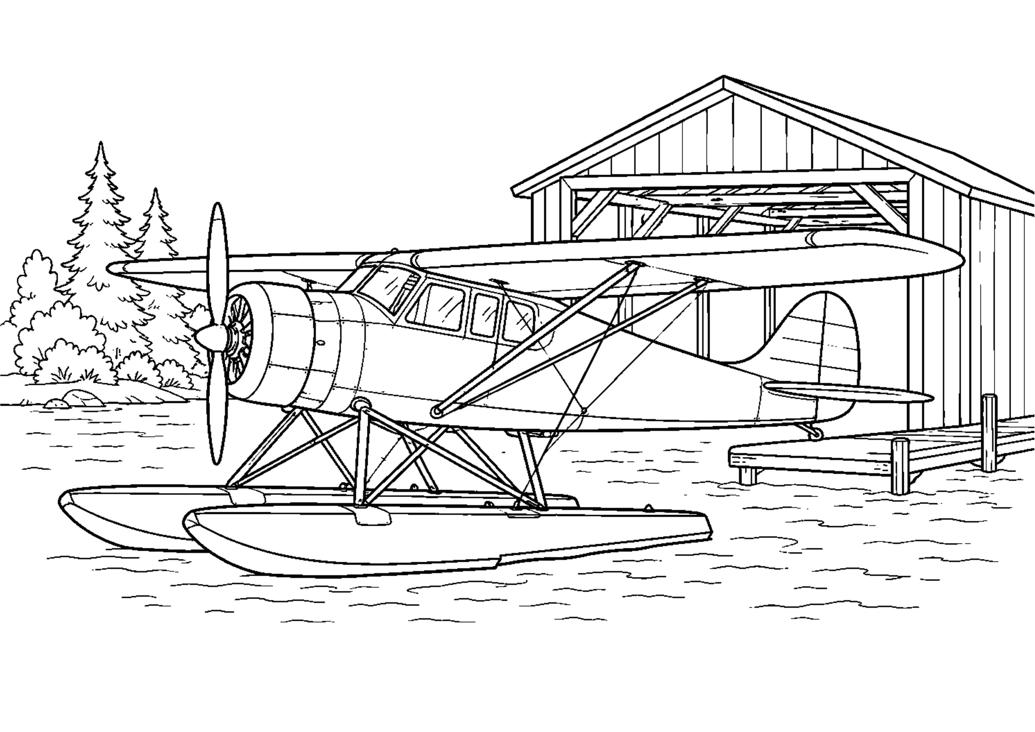 Coloriage Hydravion à imprimer – dessin n°13