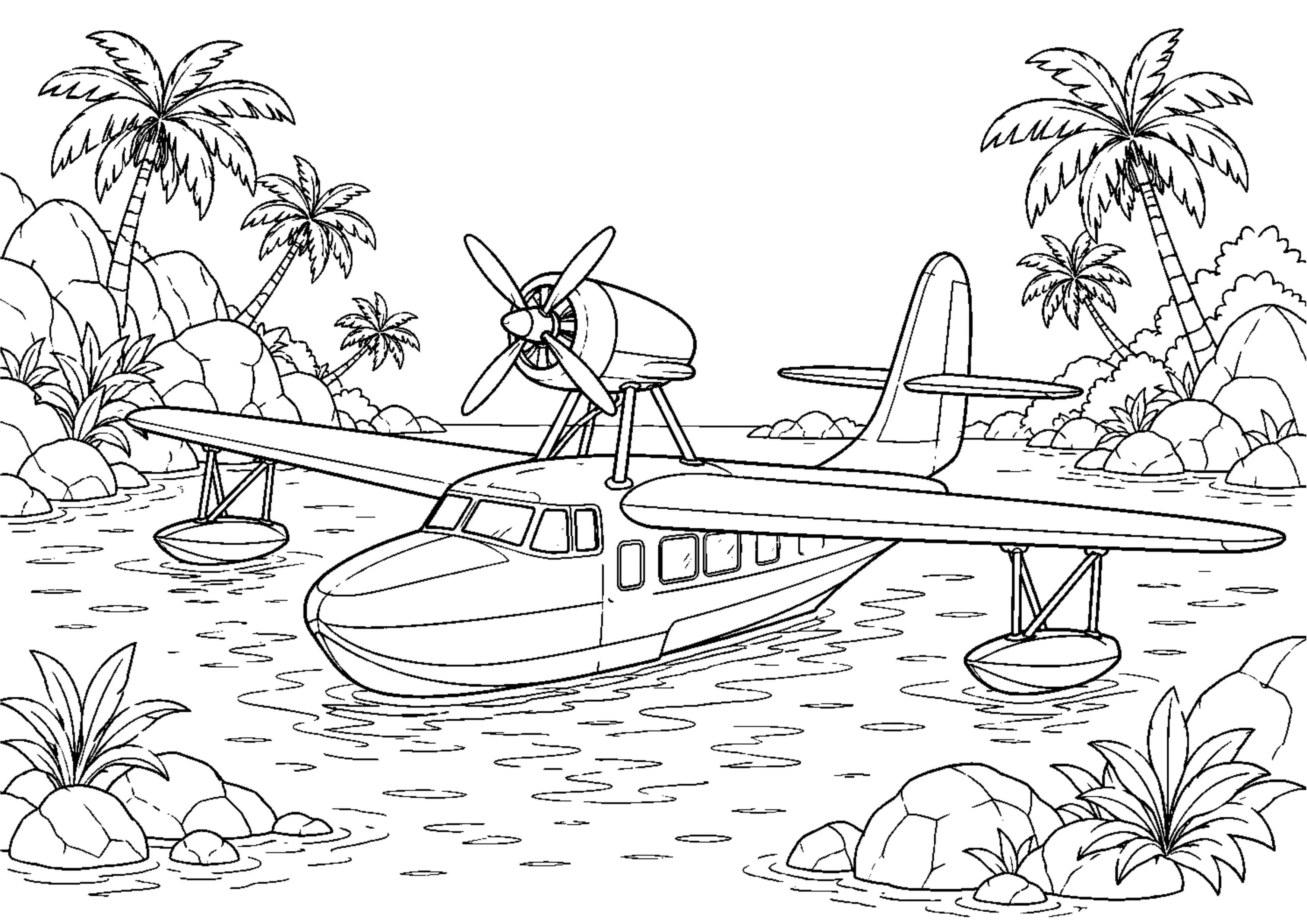 Coloriage Hydravion à imprimer – dessin n°15