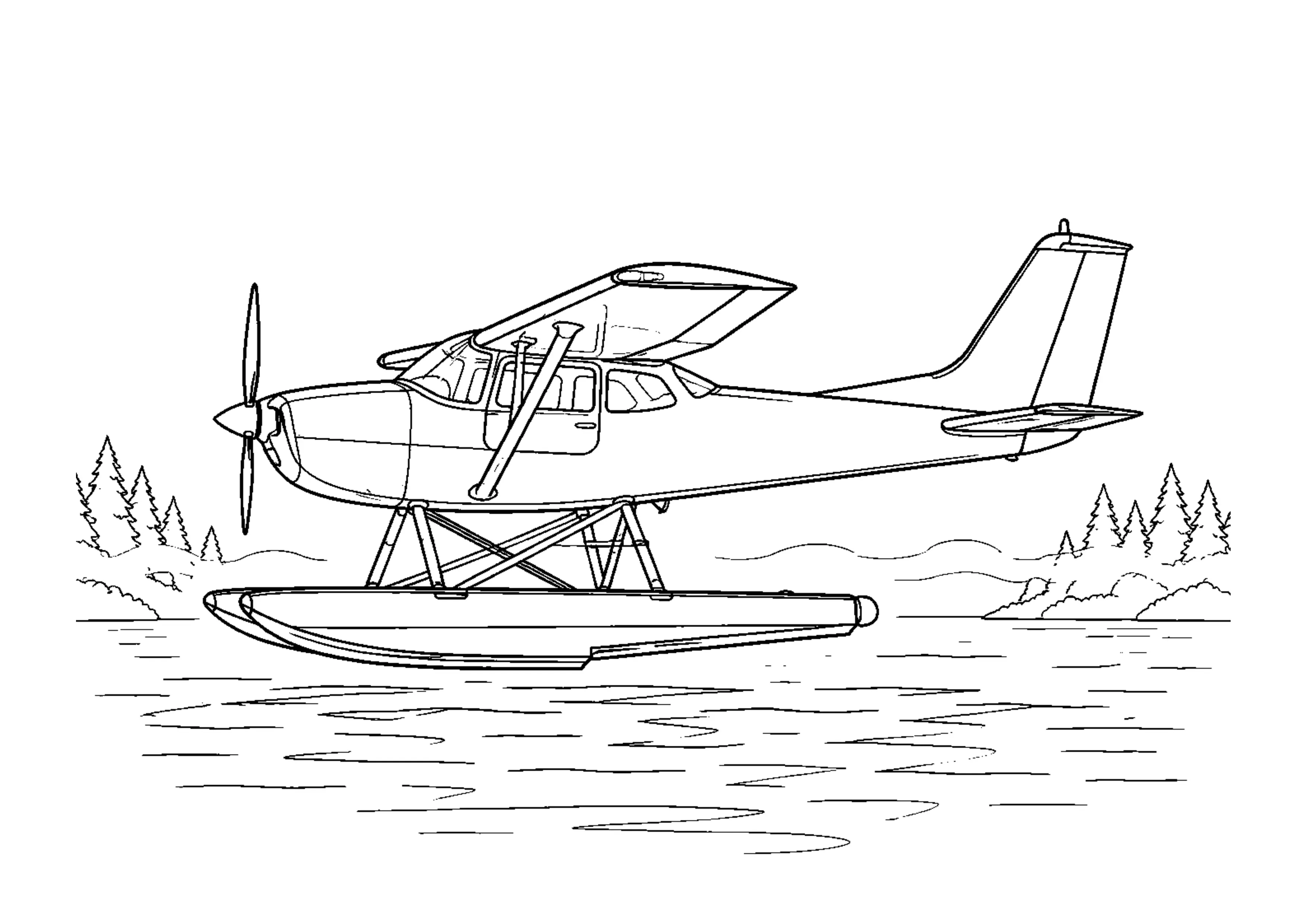 Coloriage Hydravion à imprimer – dessin n°16