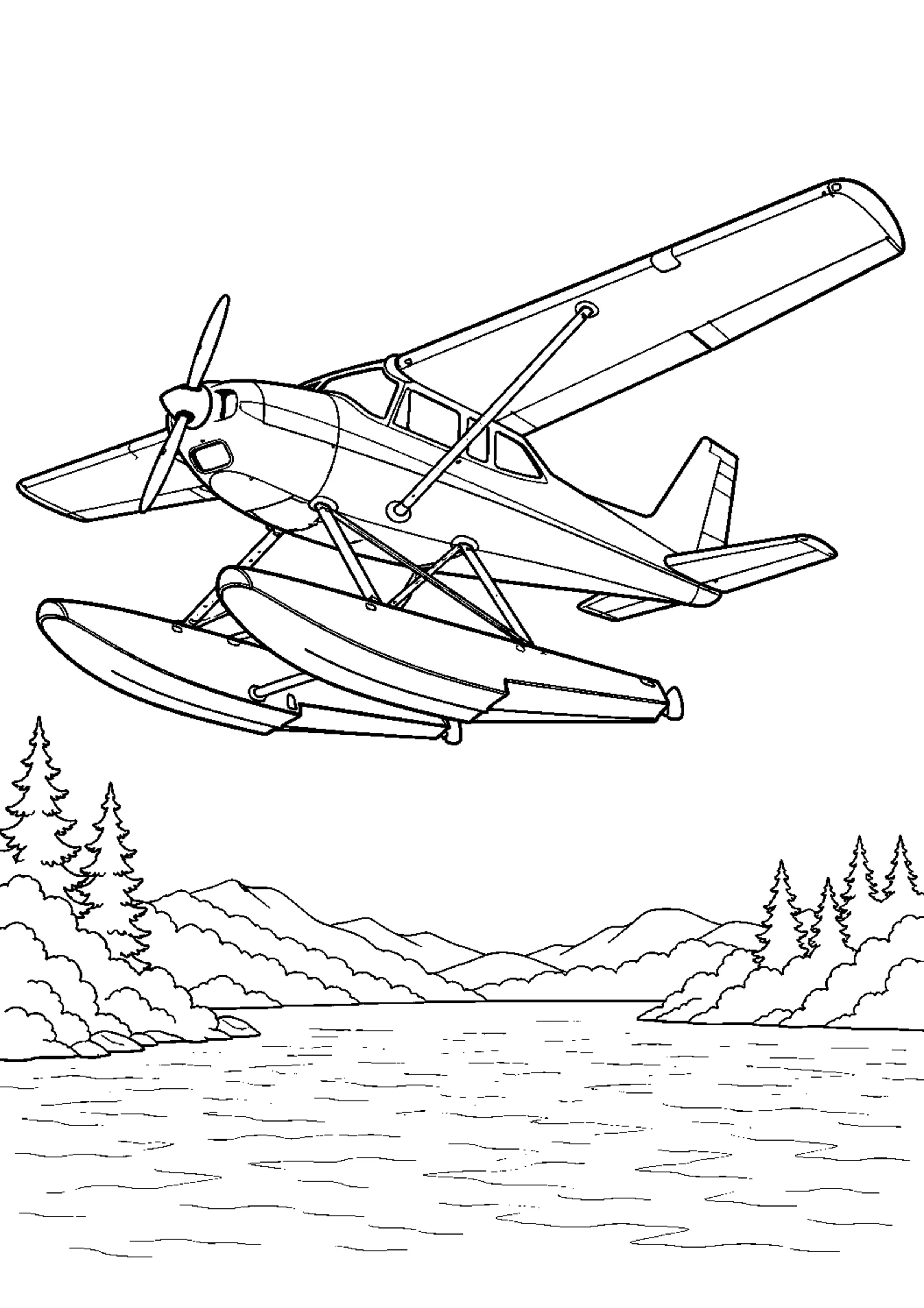 Coloriage Hydravion à imprimer – dessin n°19