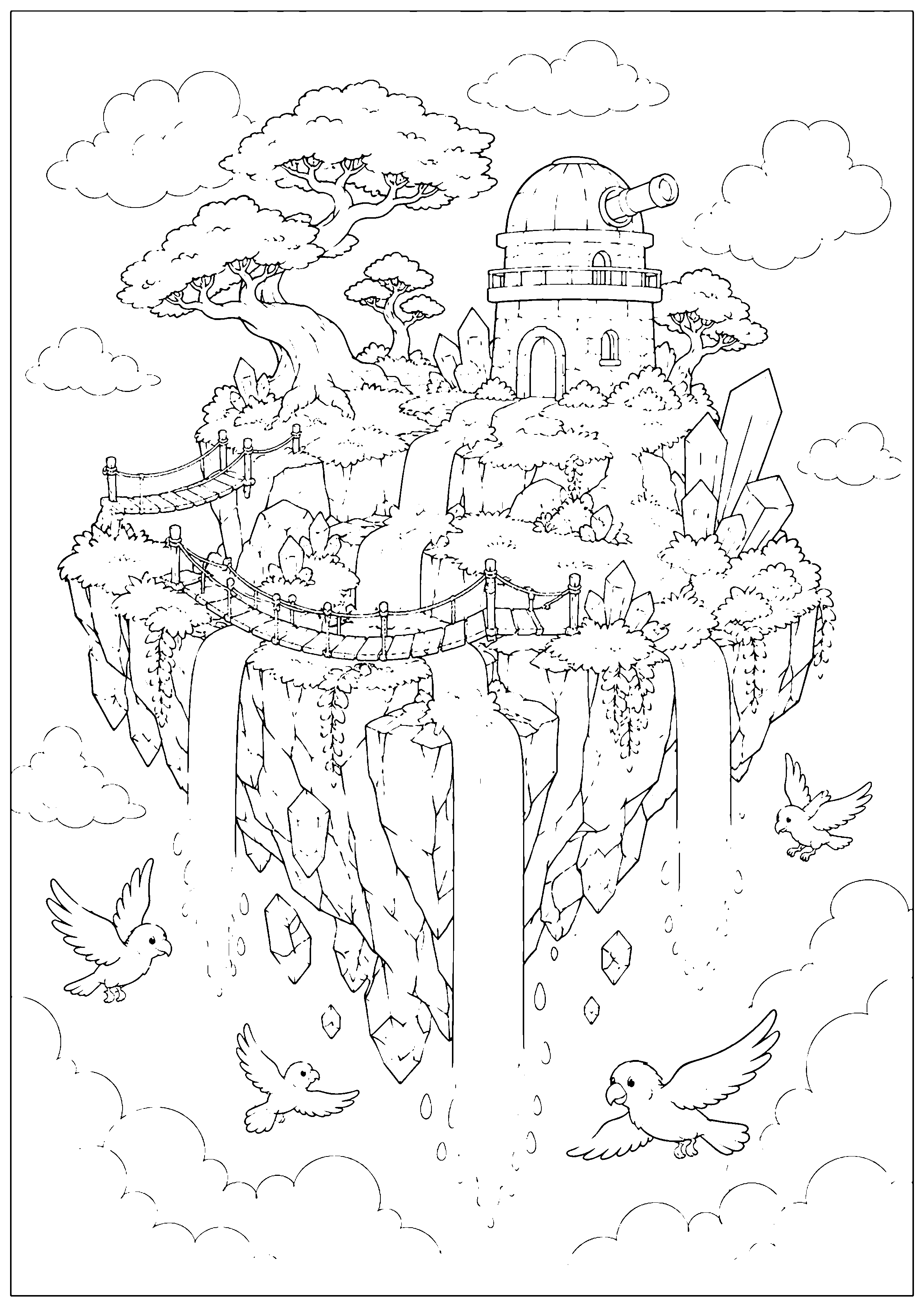 Coloriage île mystérieuse à imprimer – dessin n°5