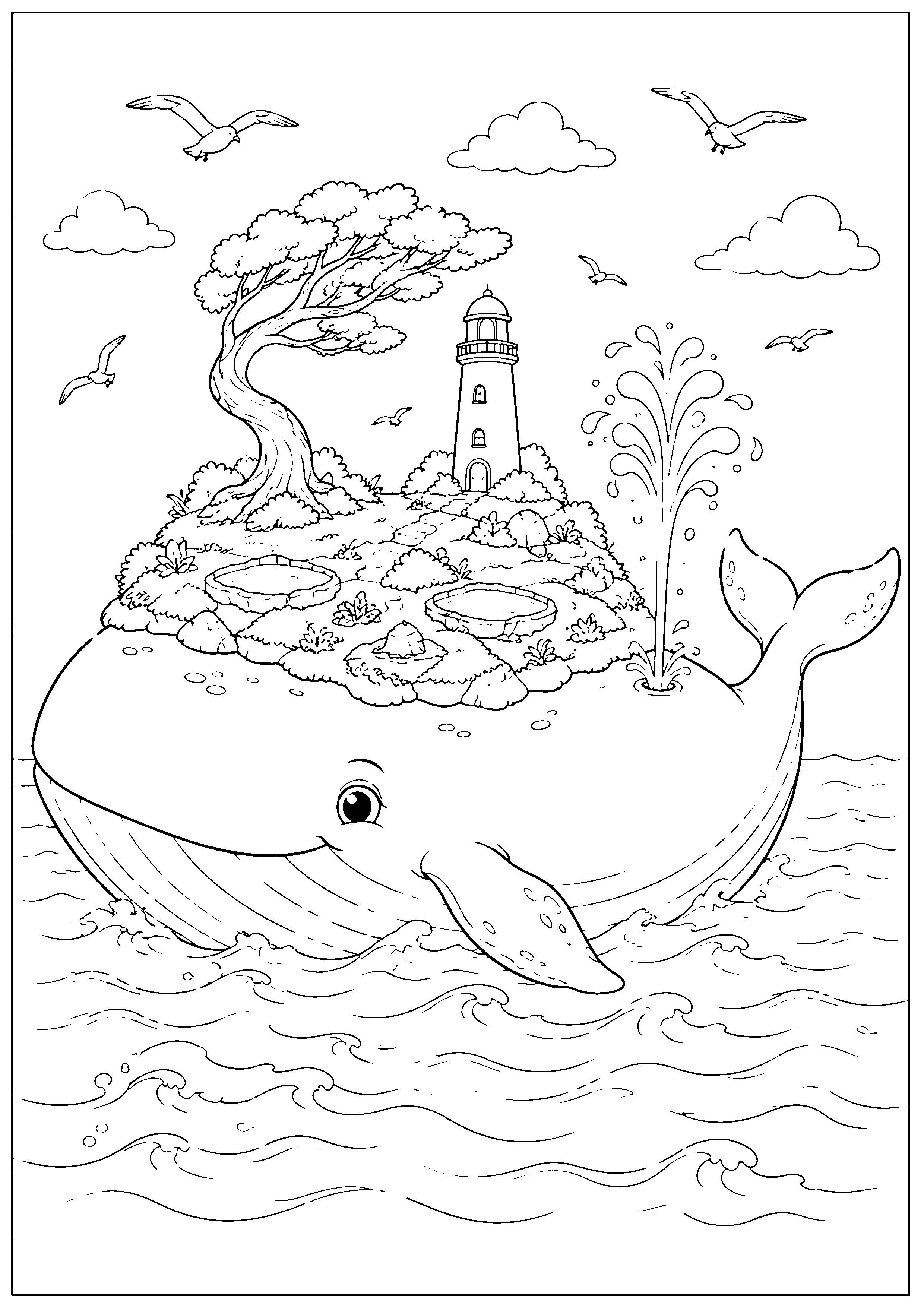 Coloriage île mystérieuse à imprimer – dessin n°11