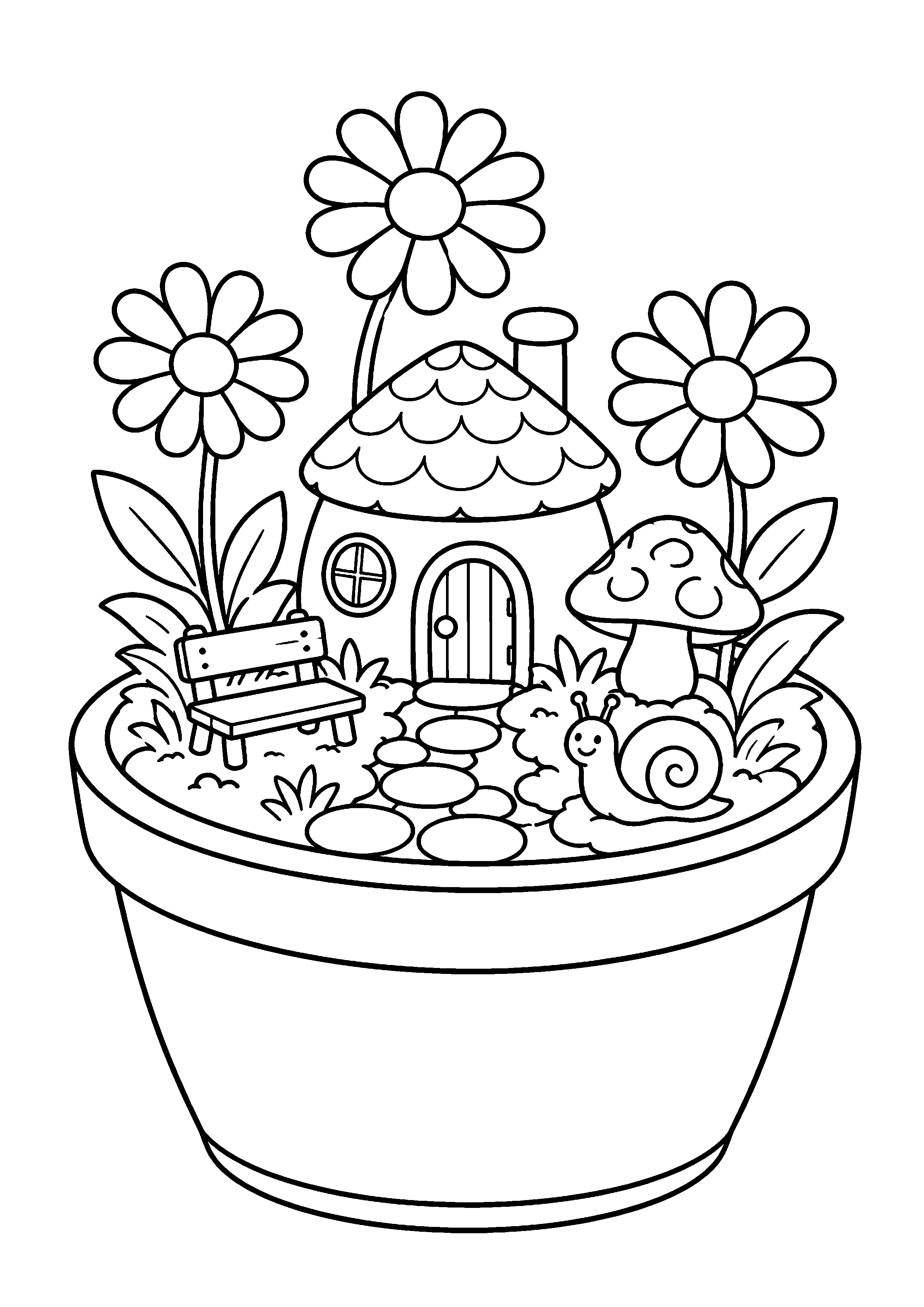 Coloriage Jardins miniatures à imprimer