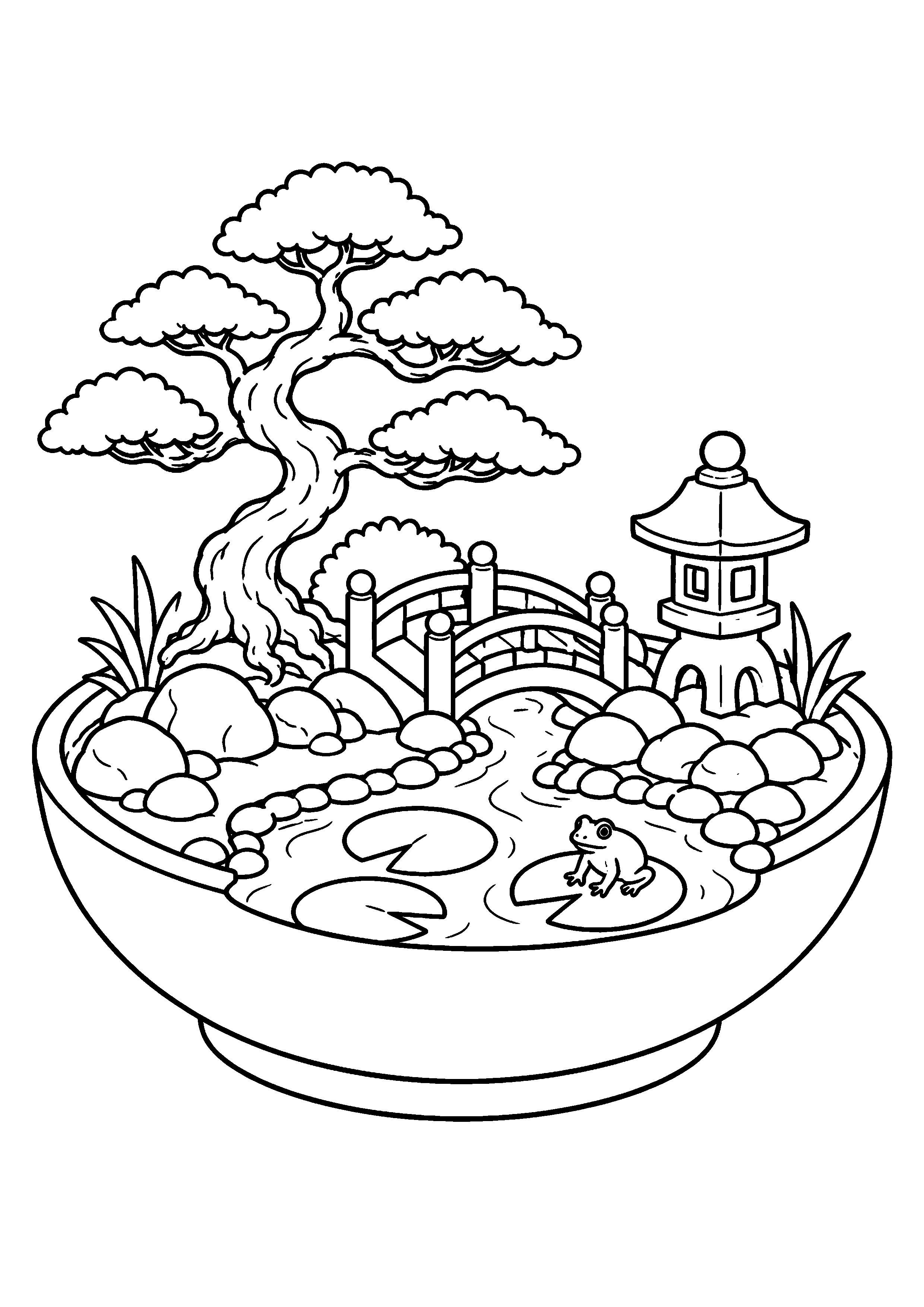 Coloriage jardin miniature à imprimer – dessin n°2