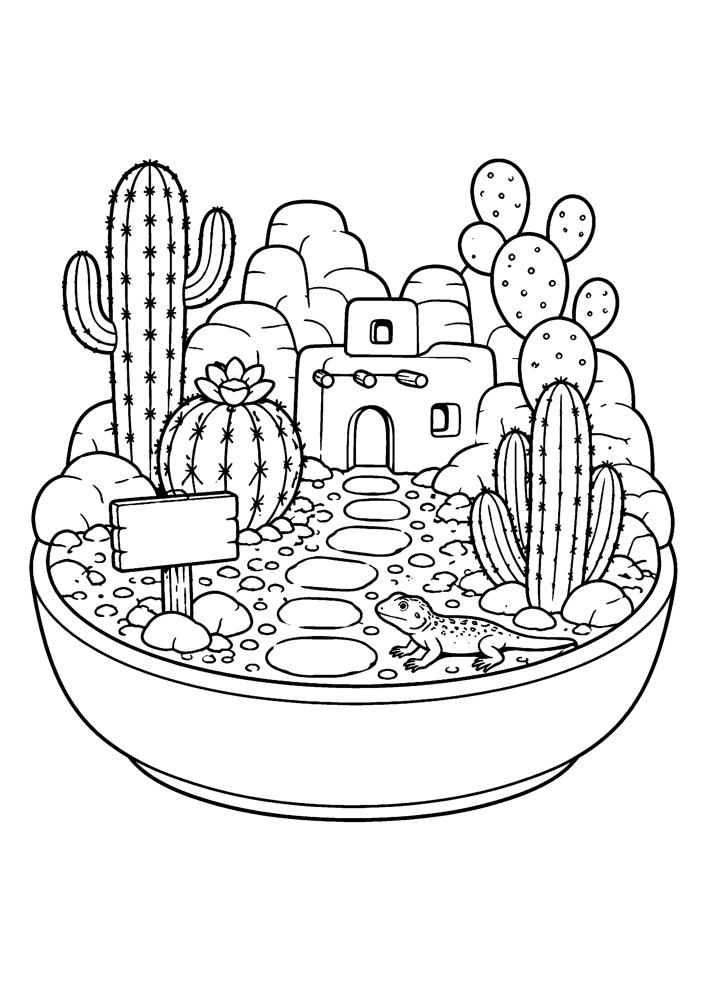 Coloriage jardin miniature à imprimer – dessin n°4