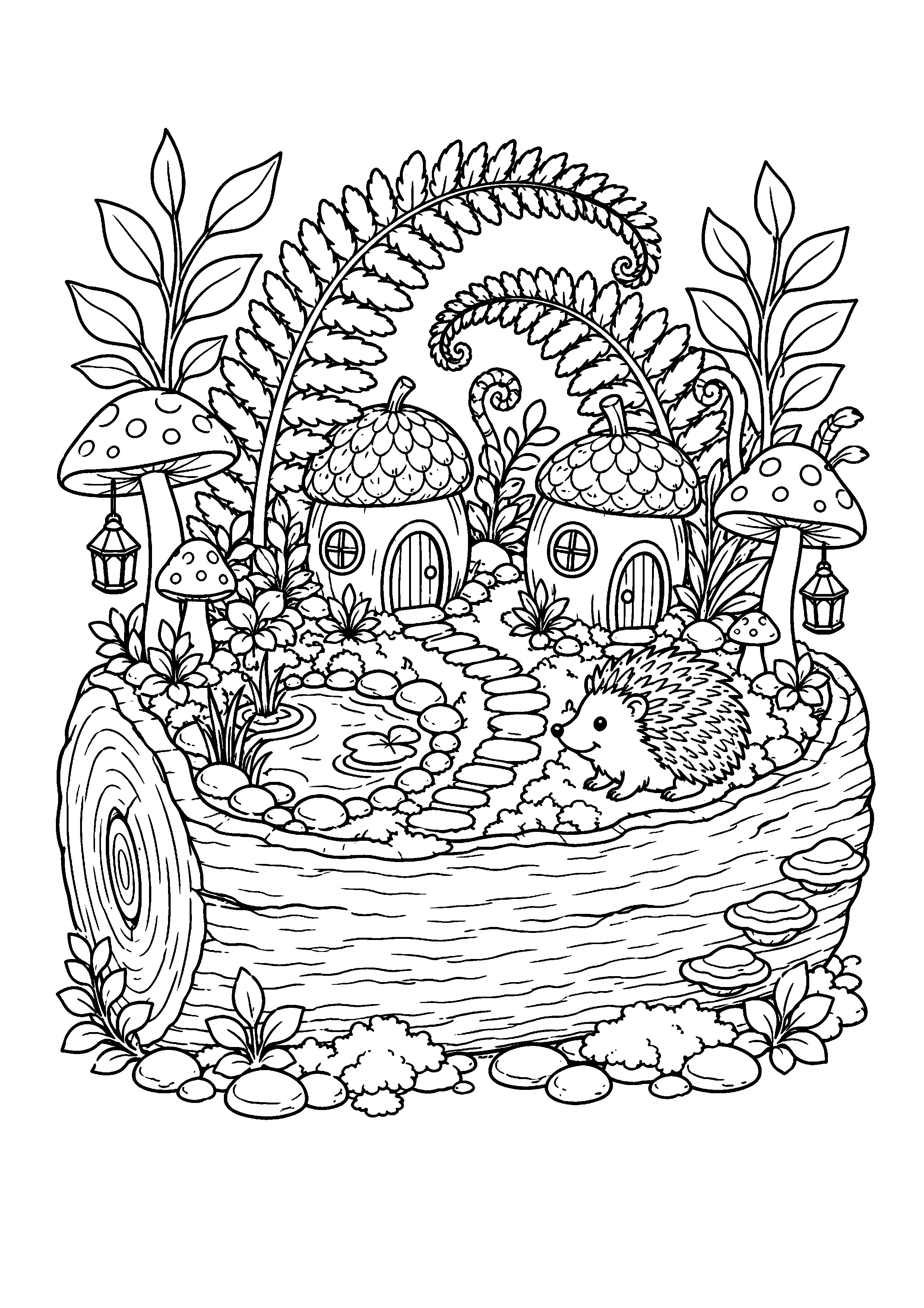 Coloriage jardin miniature à imprimer – dessin n°6
