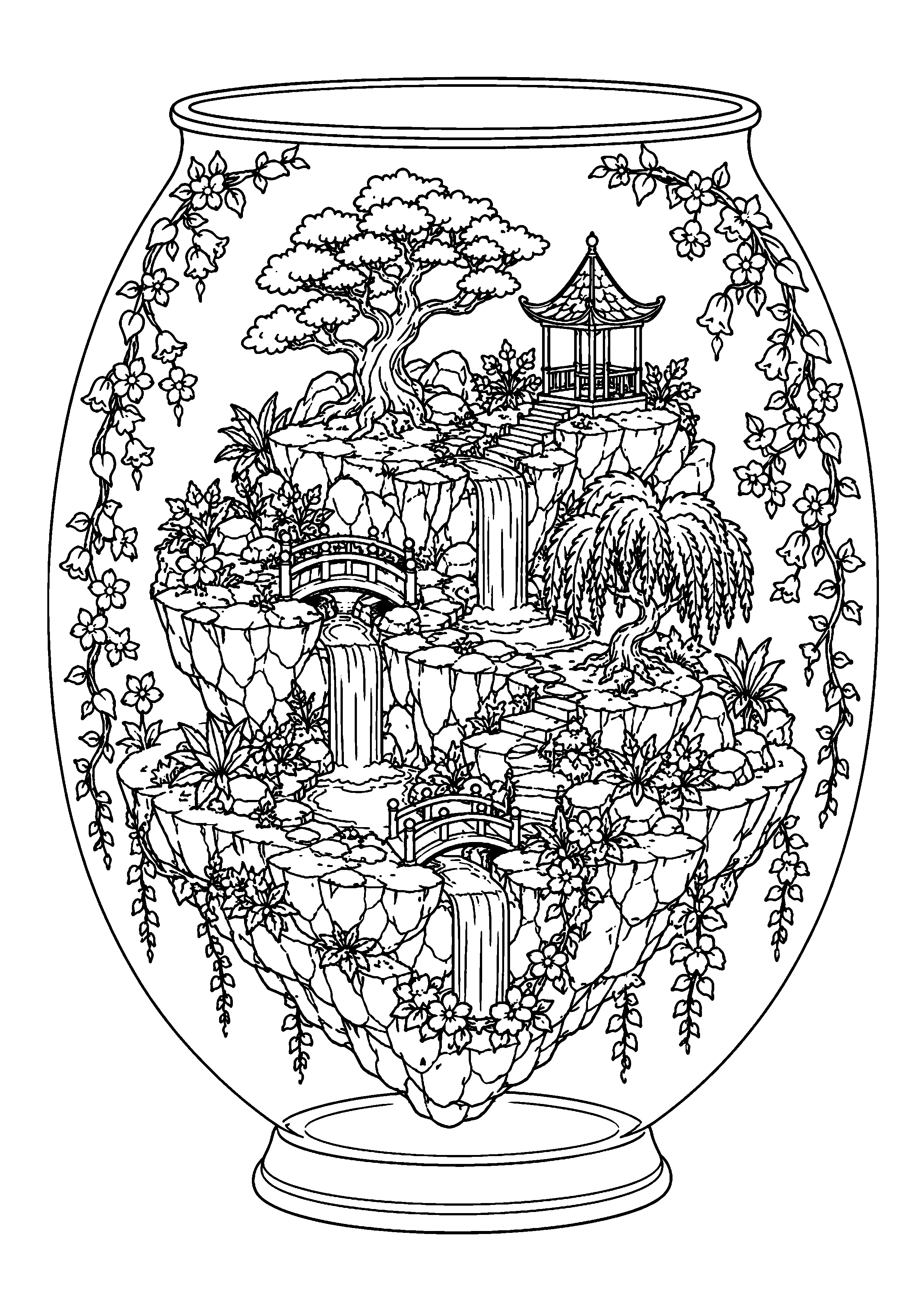 Coloriage jardin miniature à imprimer – dessin n°13