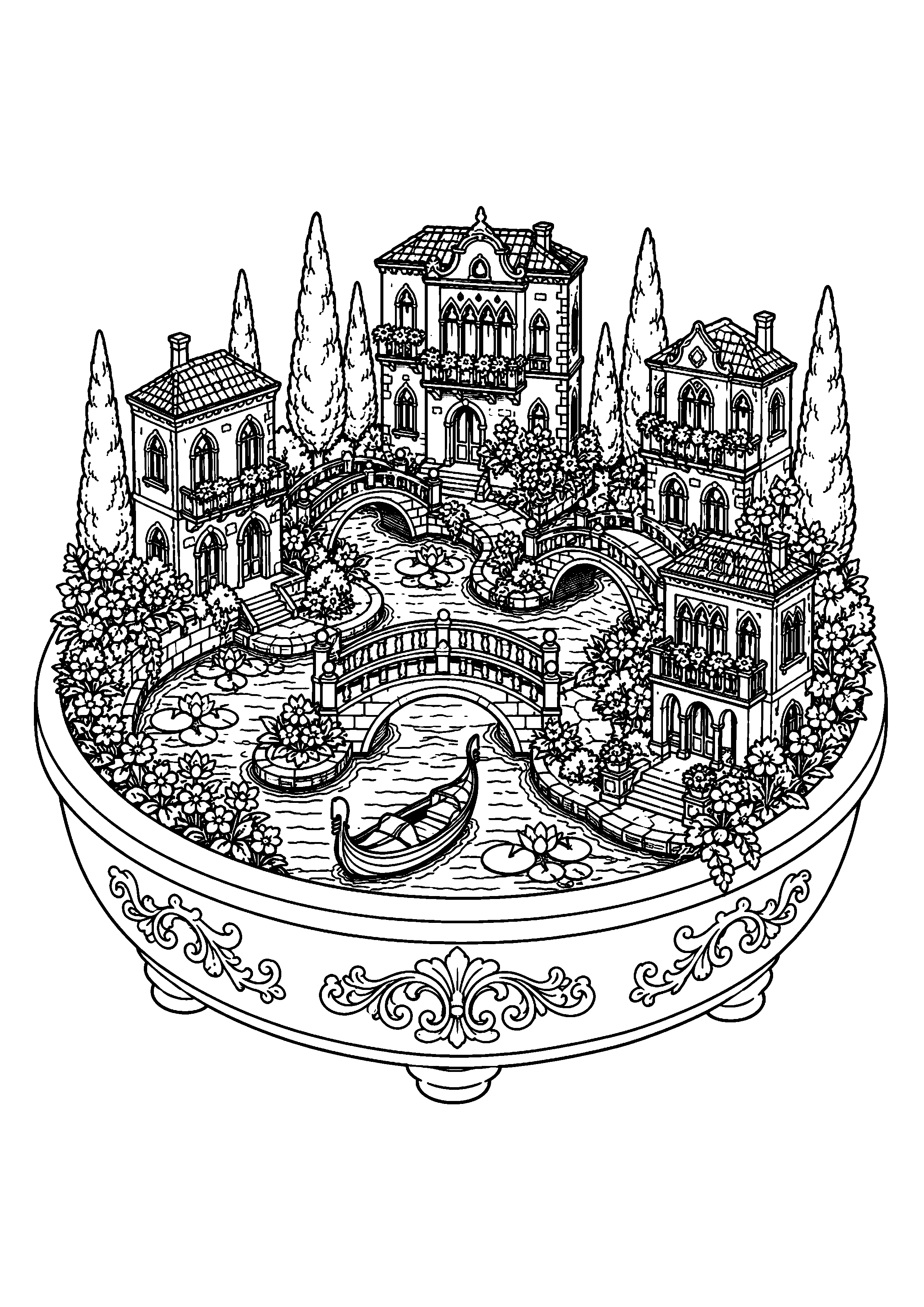 Coloriage jardin miniature à imprimer – dessin n°16