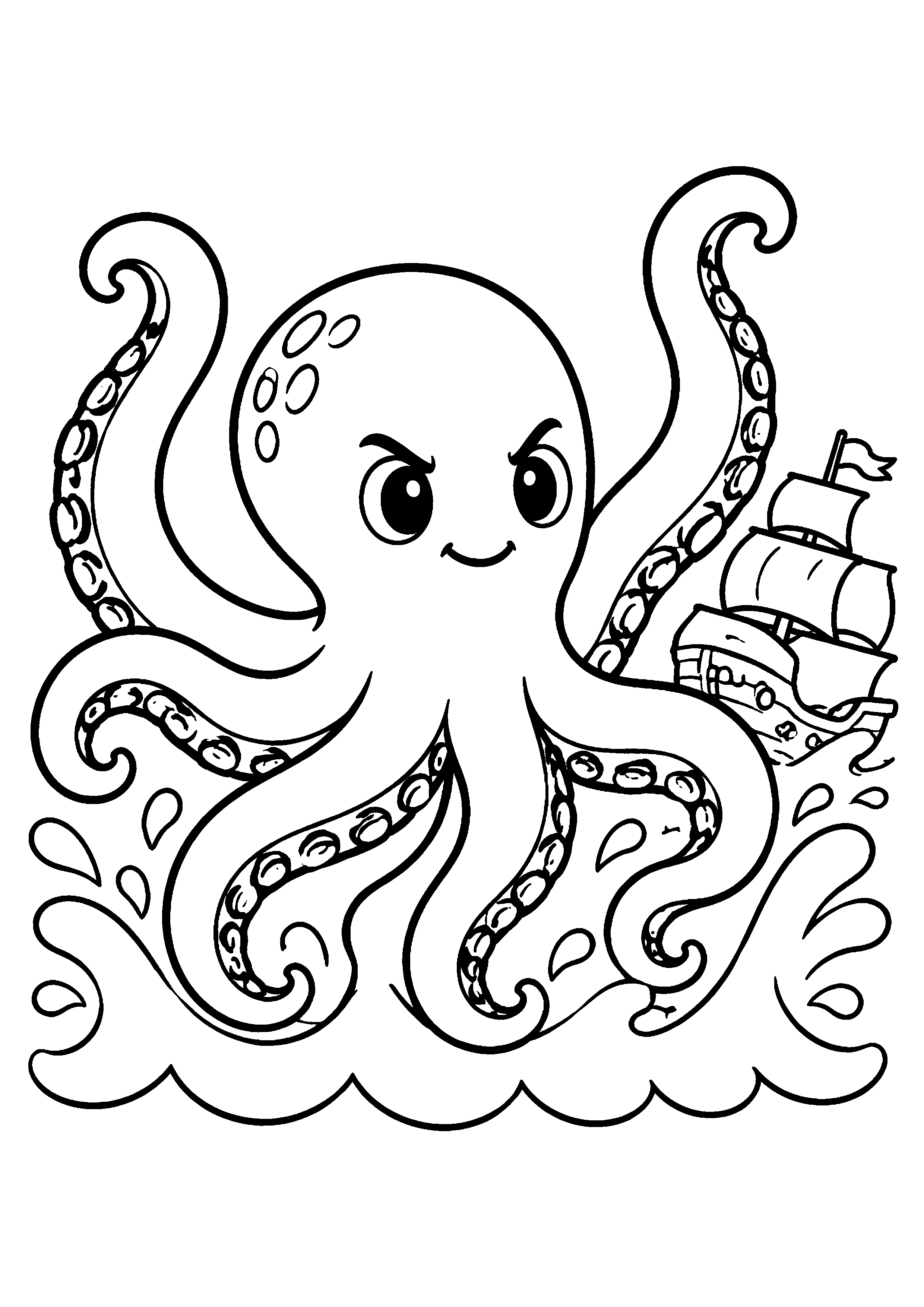 Coloriage Kraken à imprimer – dessin 2