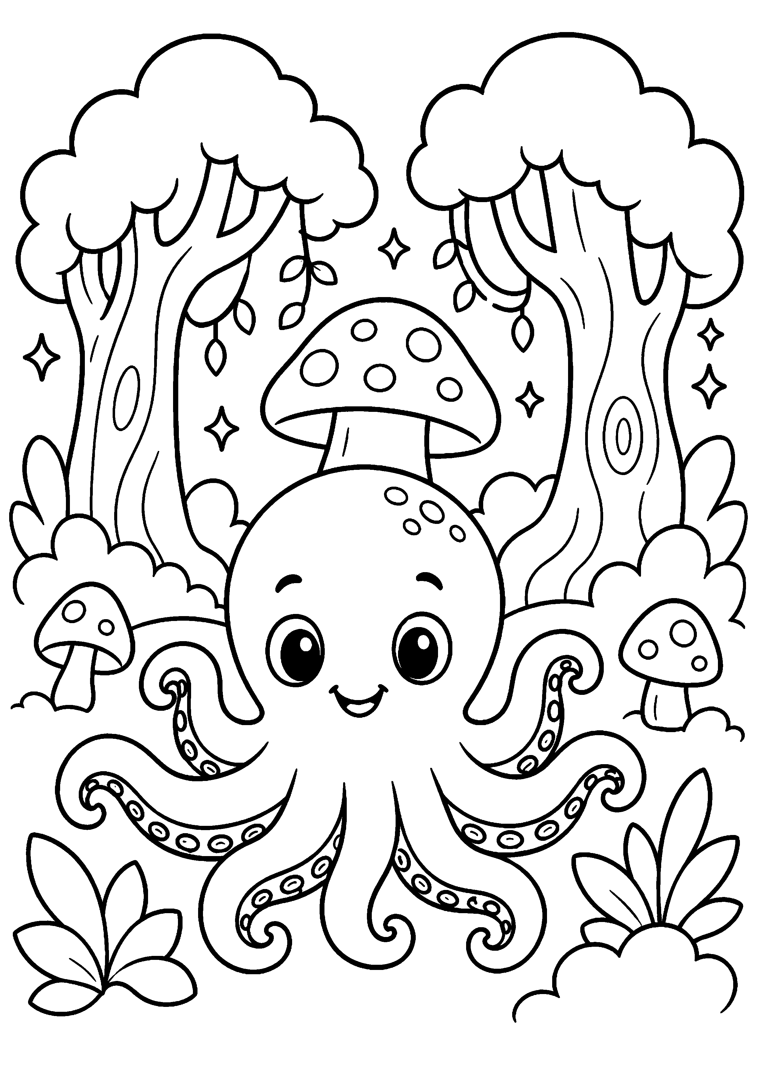 Coloriage Kraken à imprimer – dessin 3