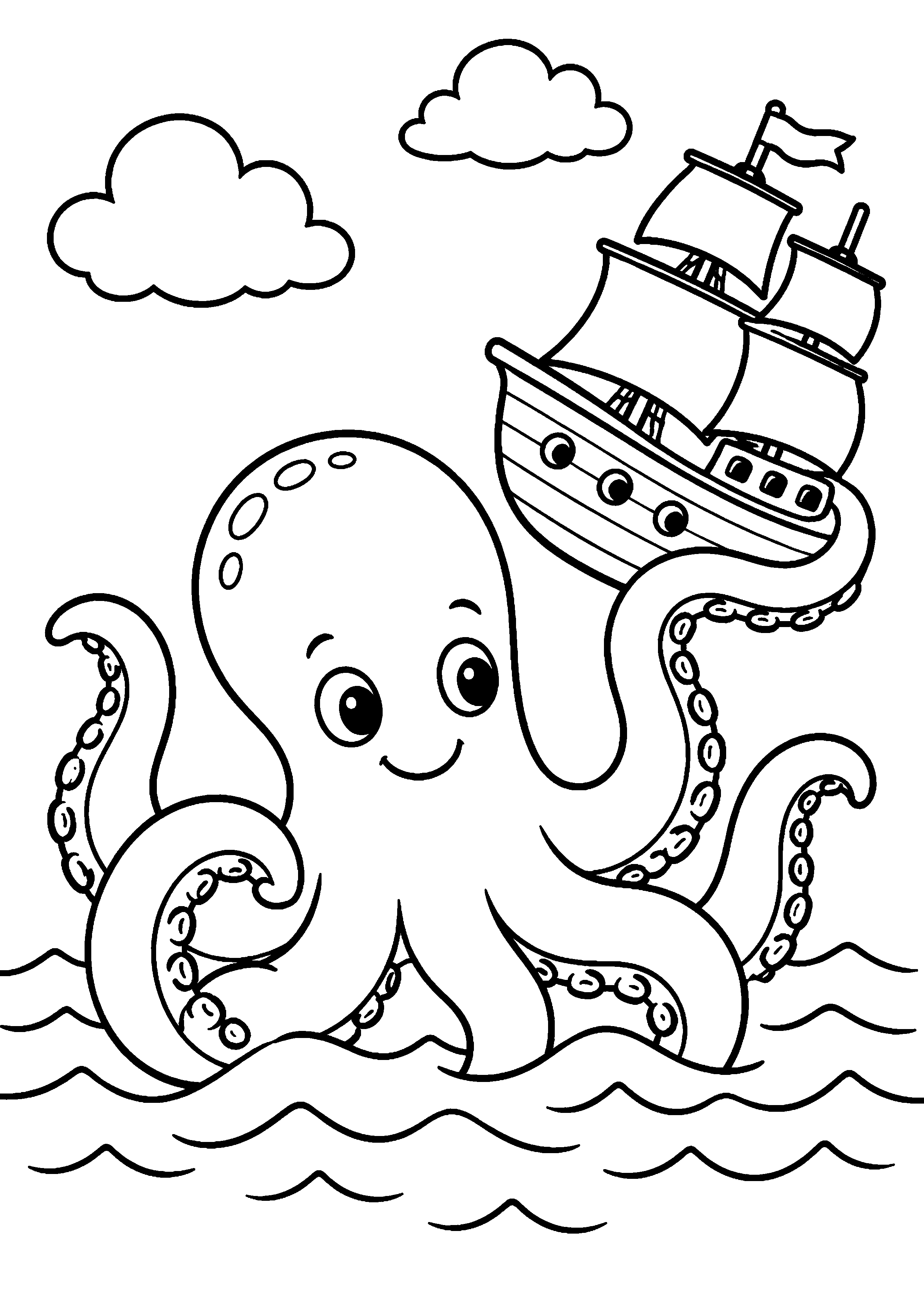 Coloriage Kraken à imprimer – dessin n°7