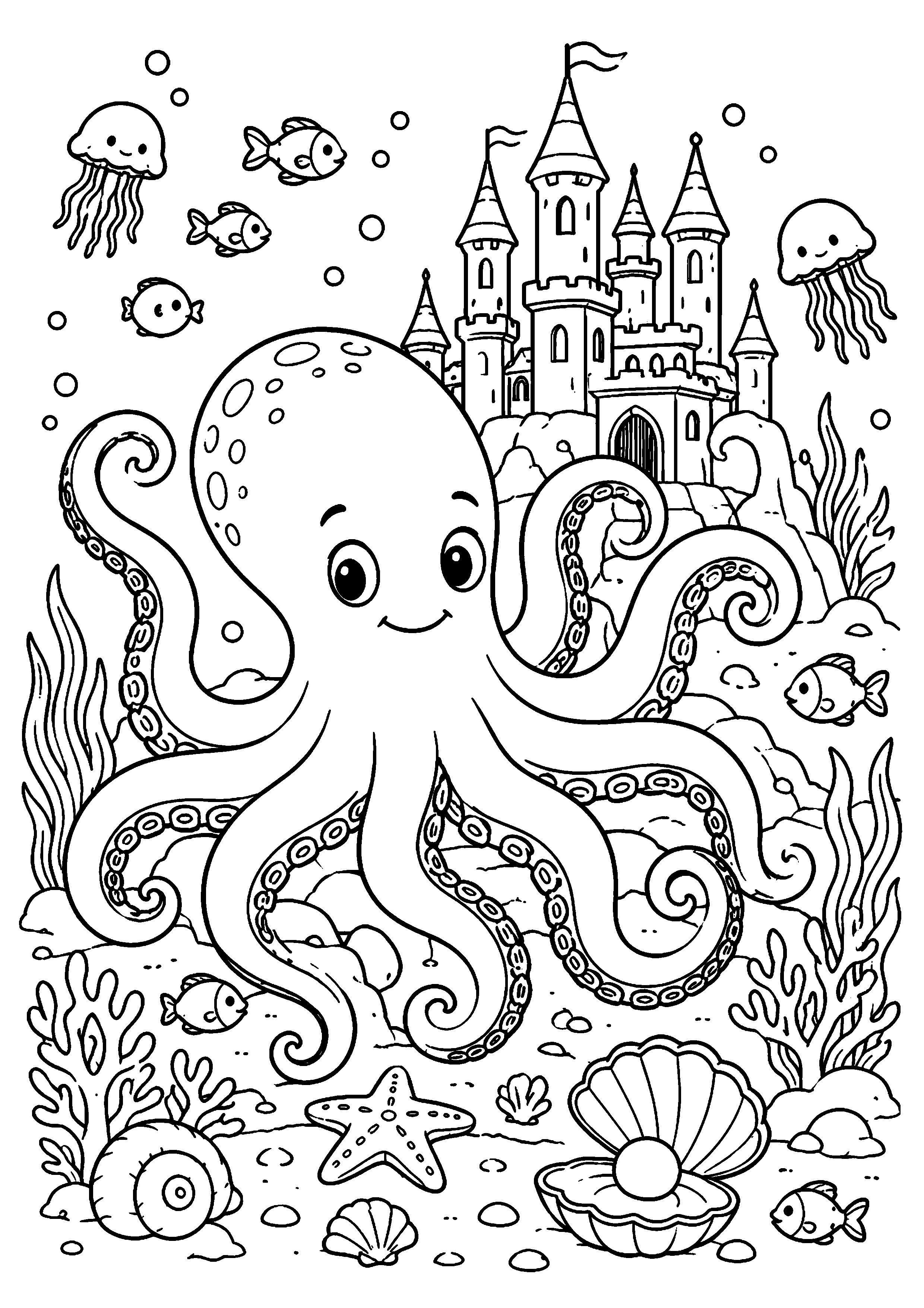 Coloriage Kraken à imprimer – dessin n°8