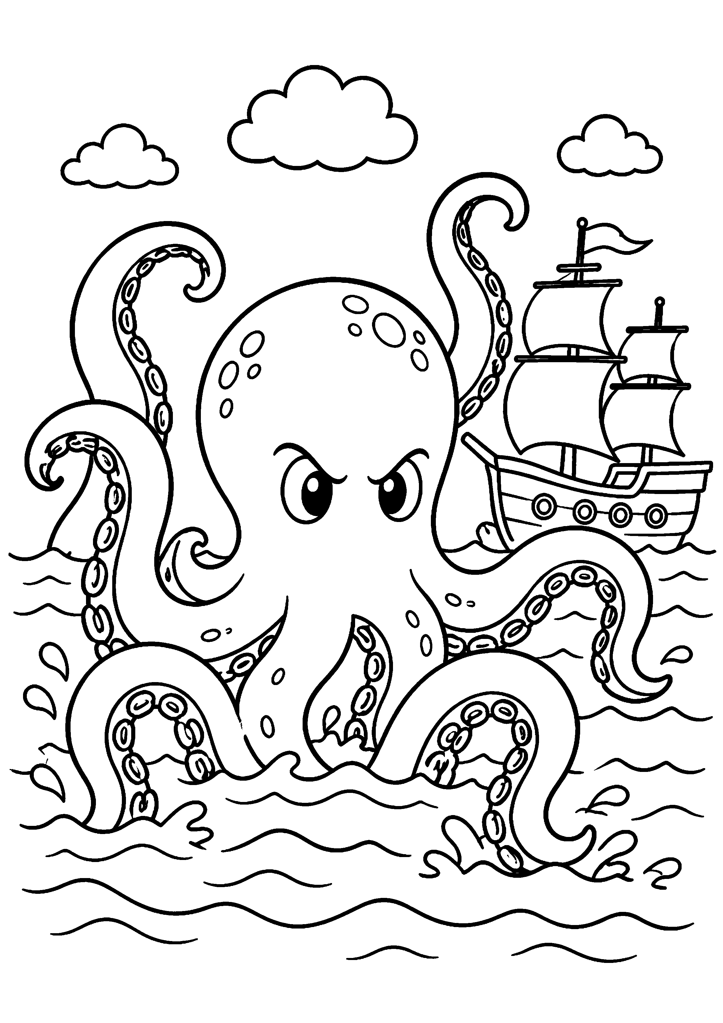 Coloriage Kraken à imprimer – dessin n°10
