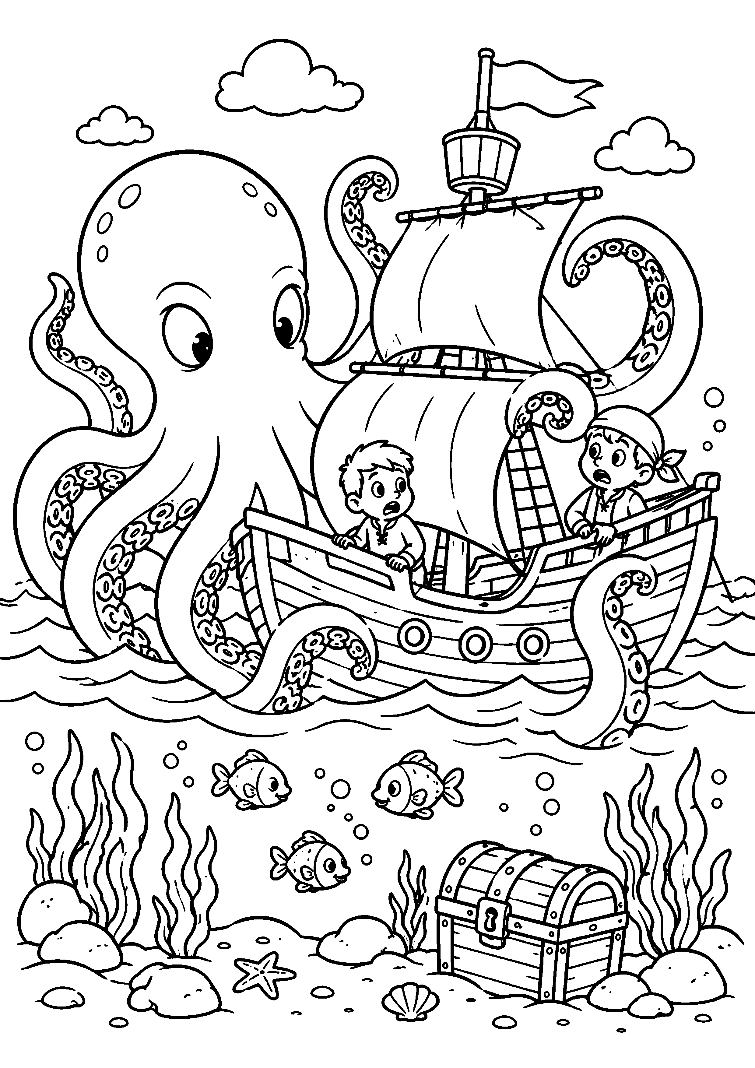 Coloriage Kraken à imprimer – dessin n°11