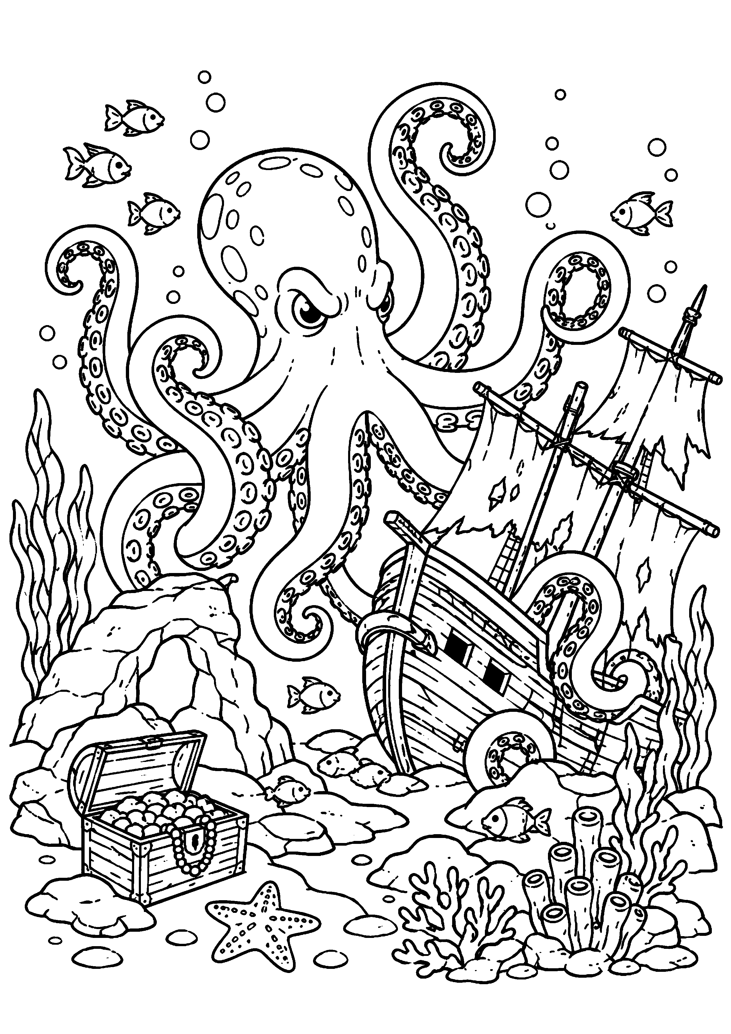 Coloriage Kraken à imprimer – dessin n°13