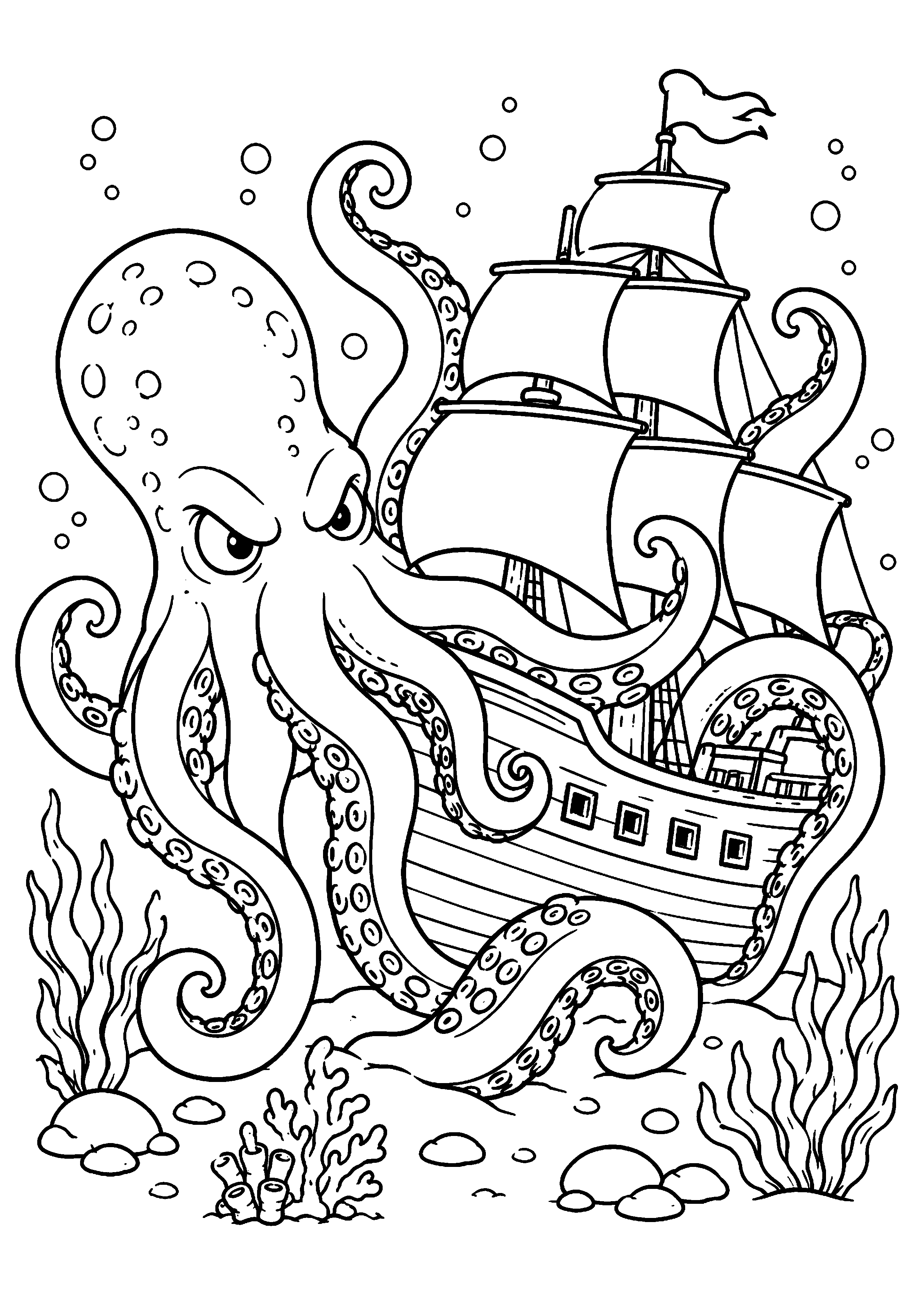 Coloriage Kraken à imprimer – dessin n°15