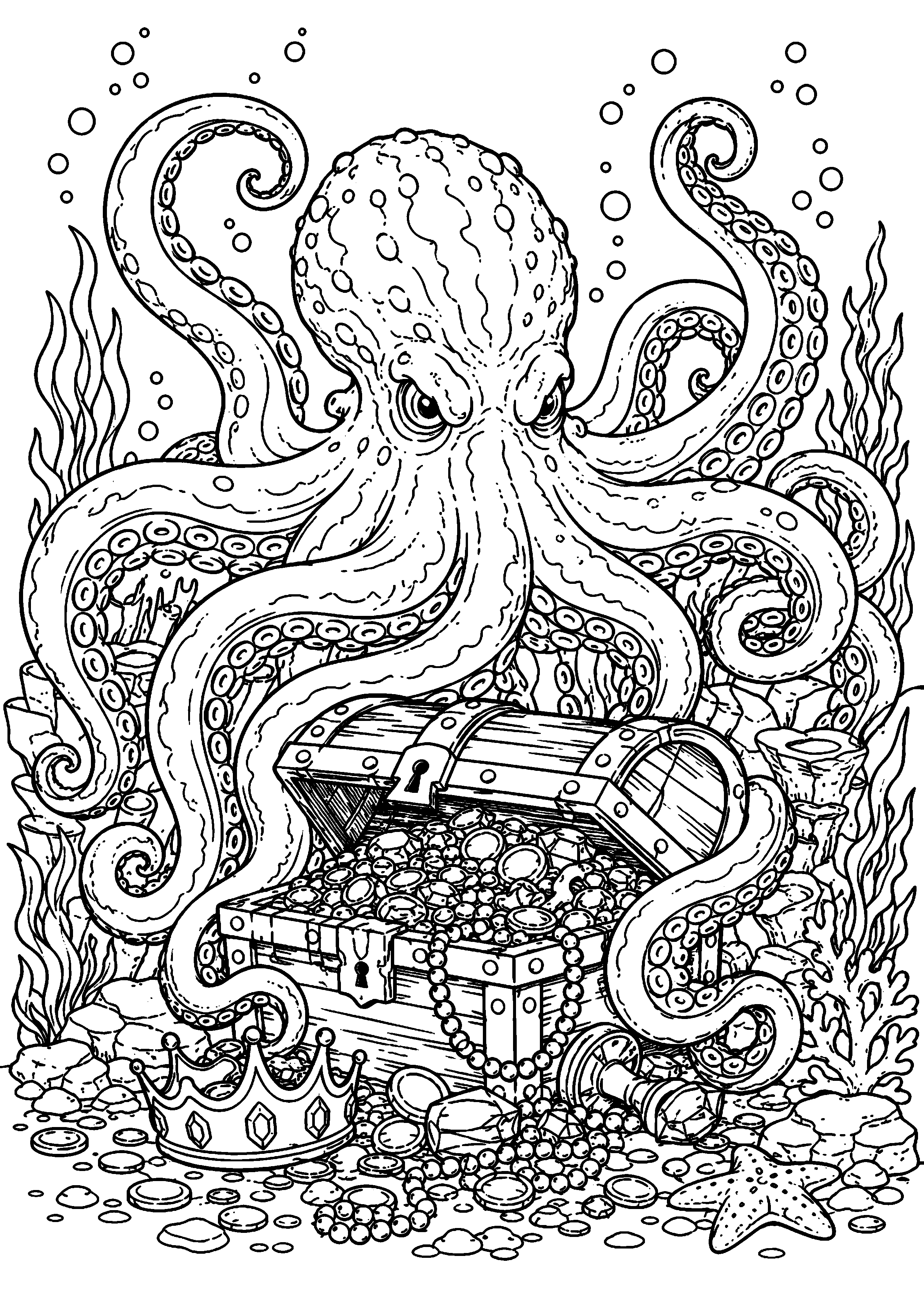 Coloriage Kraken à imprimer – dessin n°17