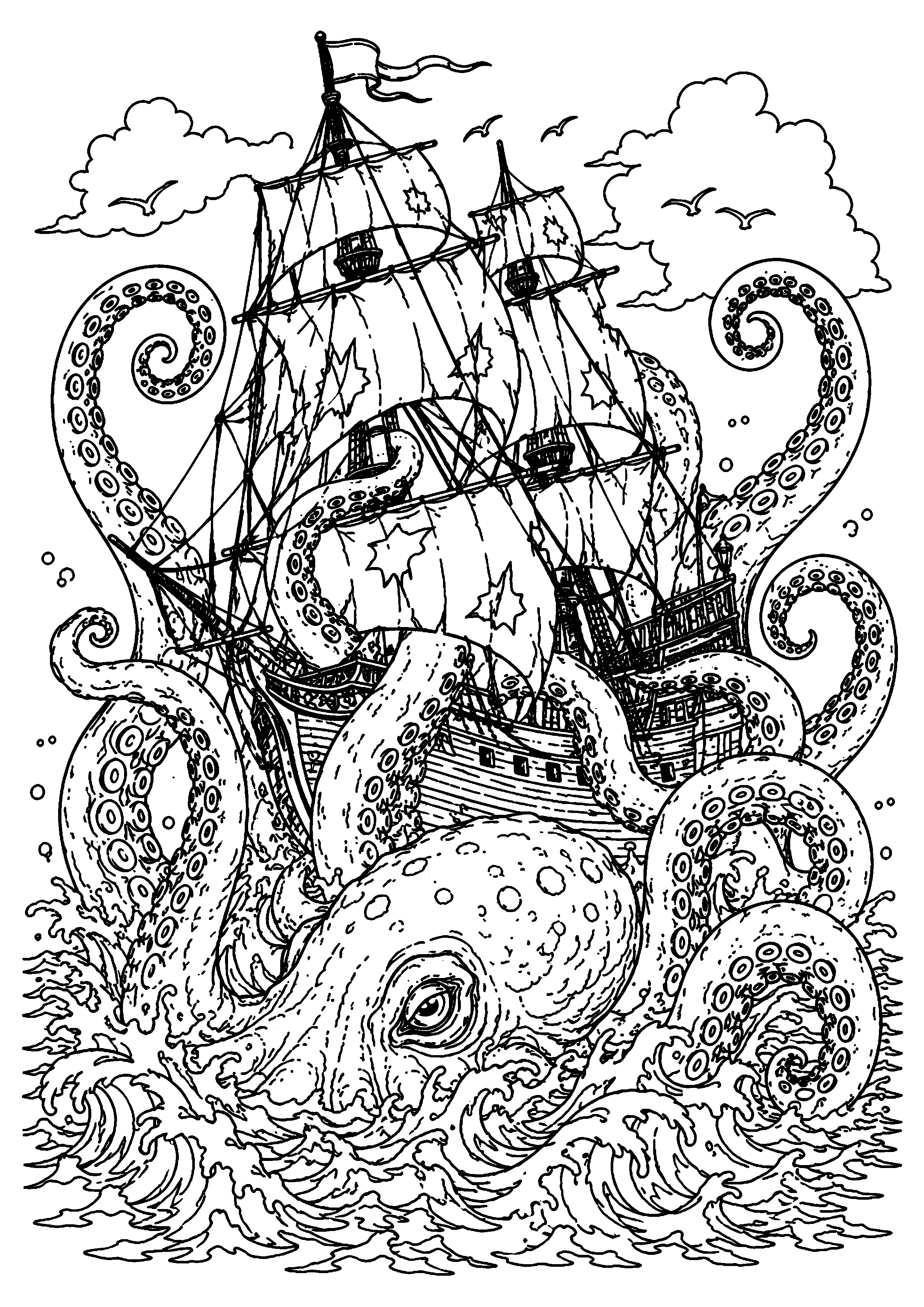 Coloriage Kraken à imprimer – dessin n°20