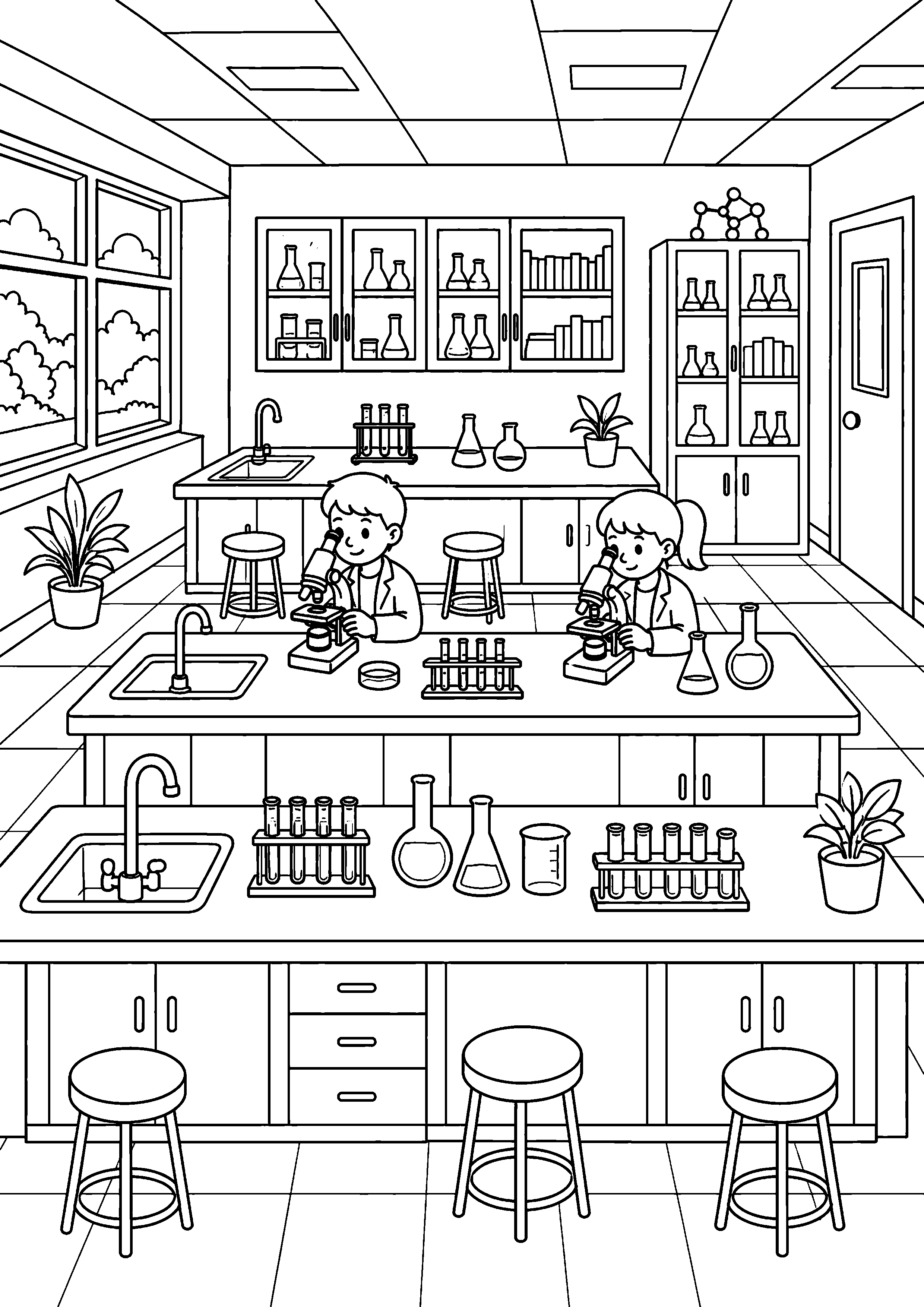 Coloriage Laboratoire – dessin 6