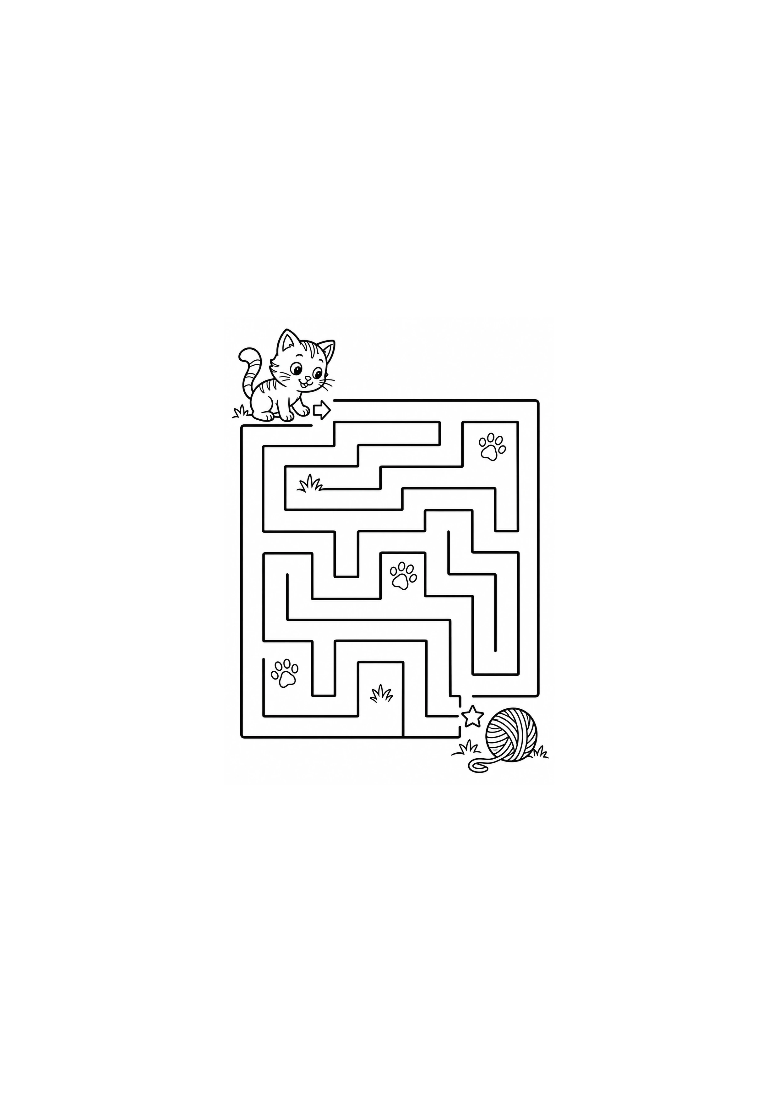 Coloriage chat vers sa pelote à imprimer