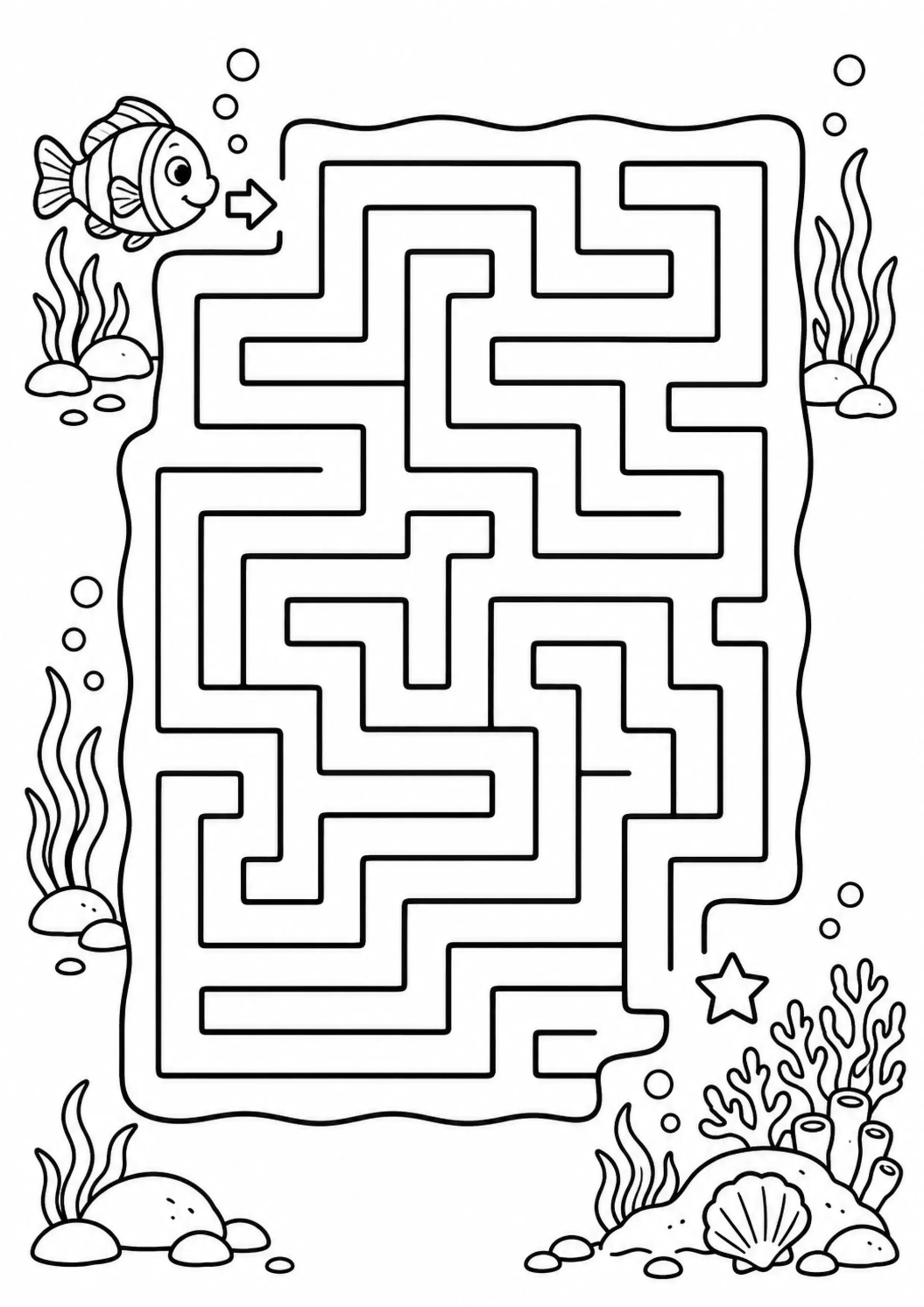 Coloriage poisson vers le récif à imprimer