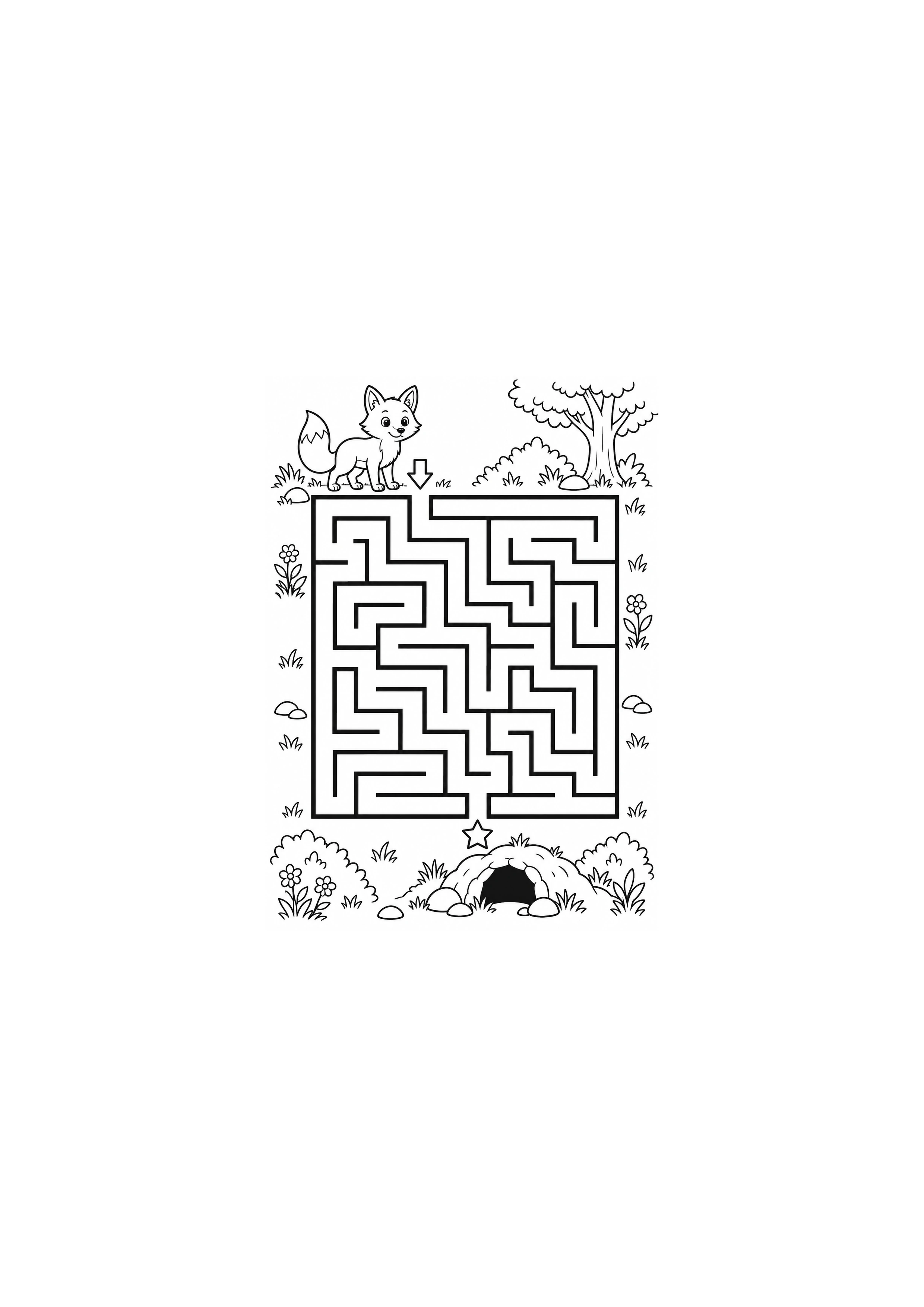 Coloriage renard vers sa tanière à imprimer