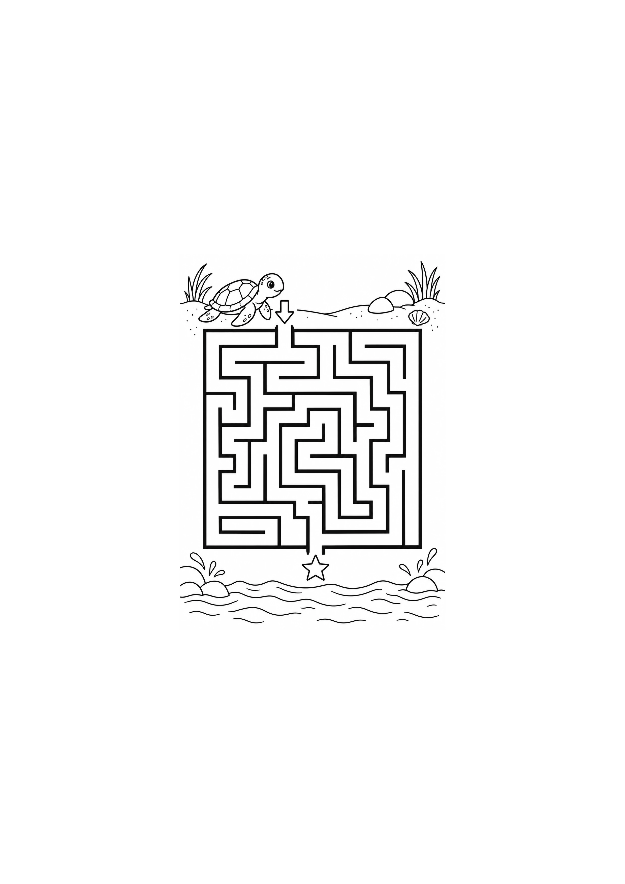 Coloriage tortue vers la mer à imprimer