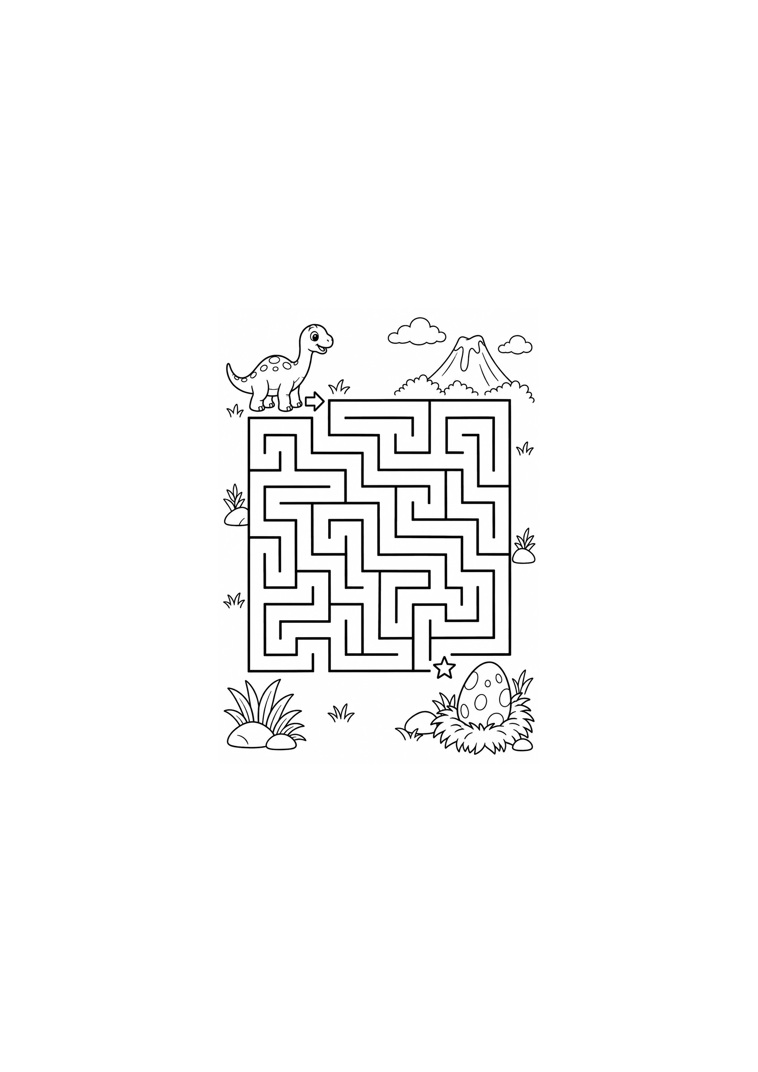 Coloriage dinosaure original vers son œuf à imprimer