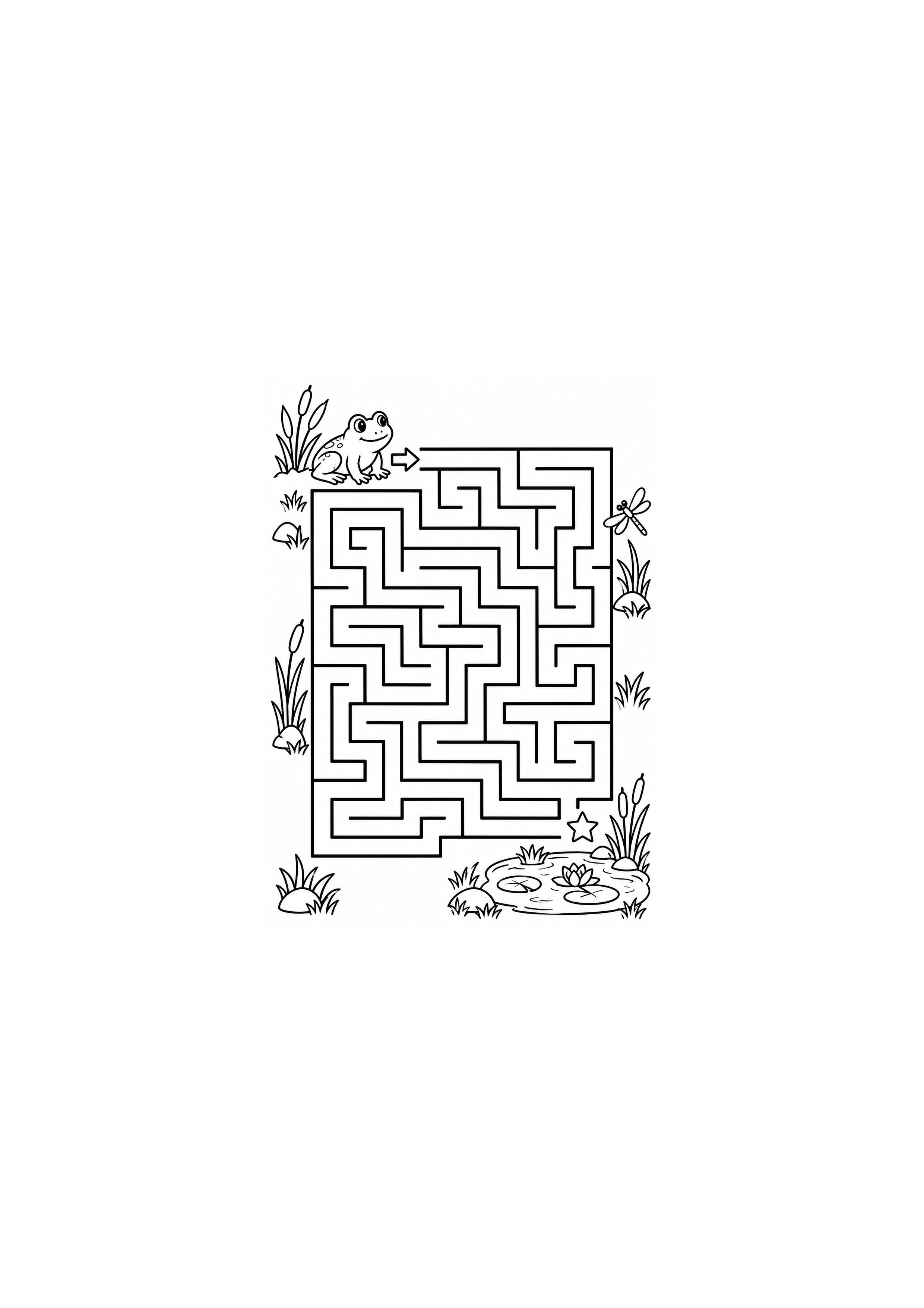 Coloriage grenouille vers l’étang à imprimer