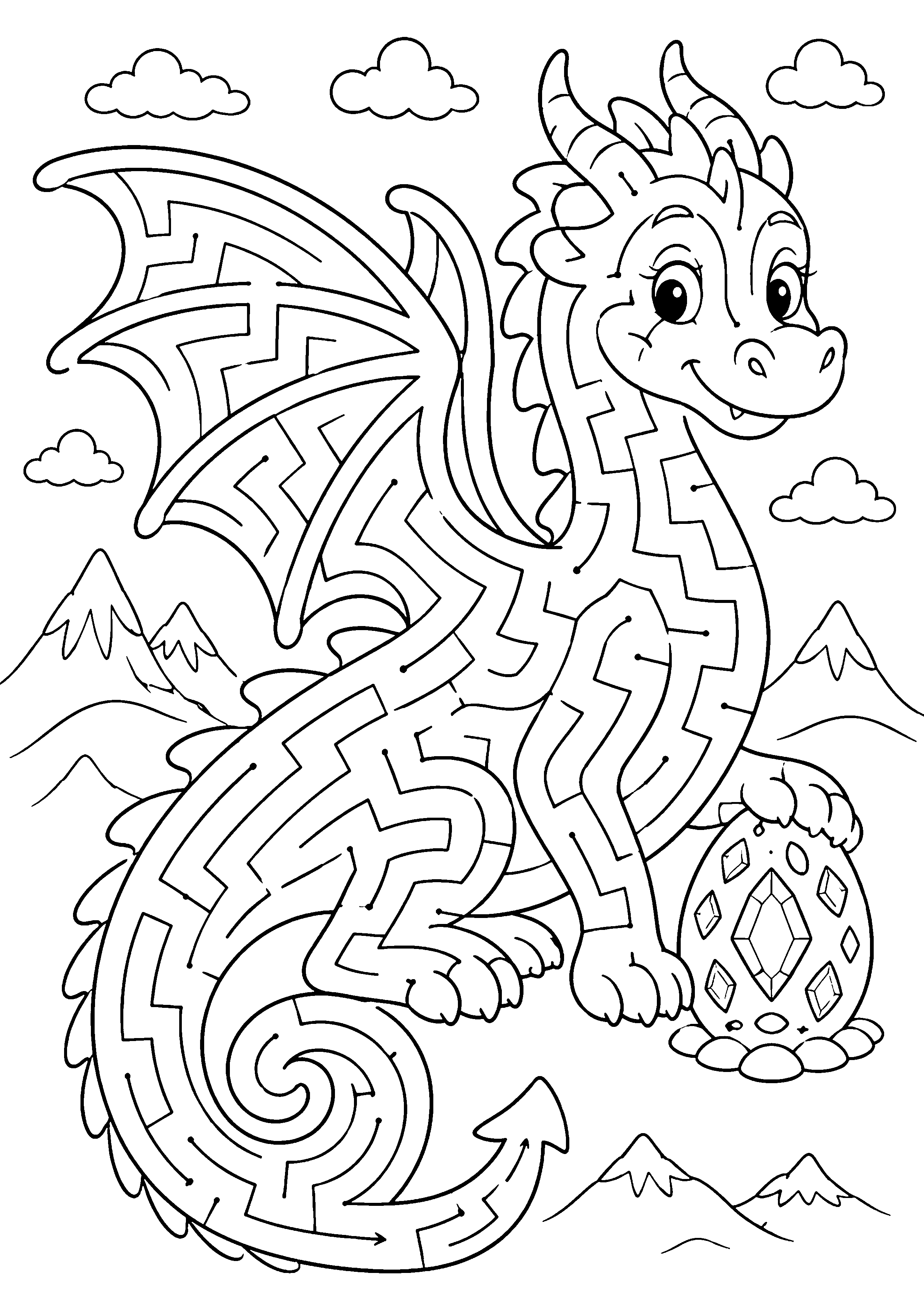 Coloriage labyrinthe fantastique à imprimer – dessin n°3