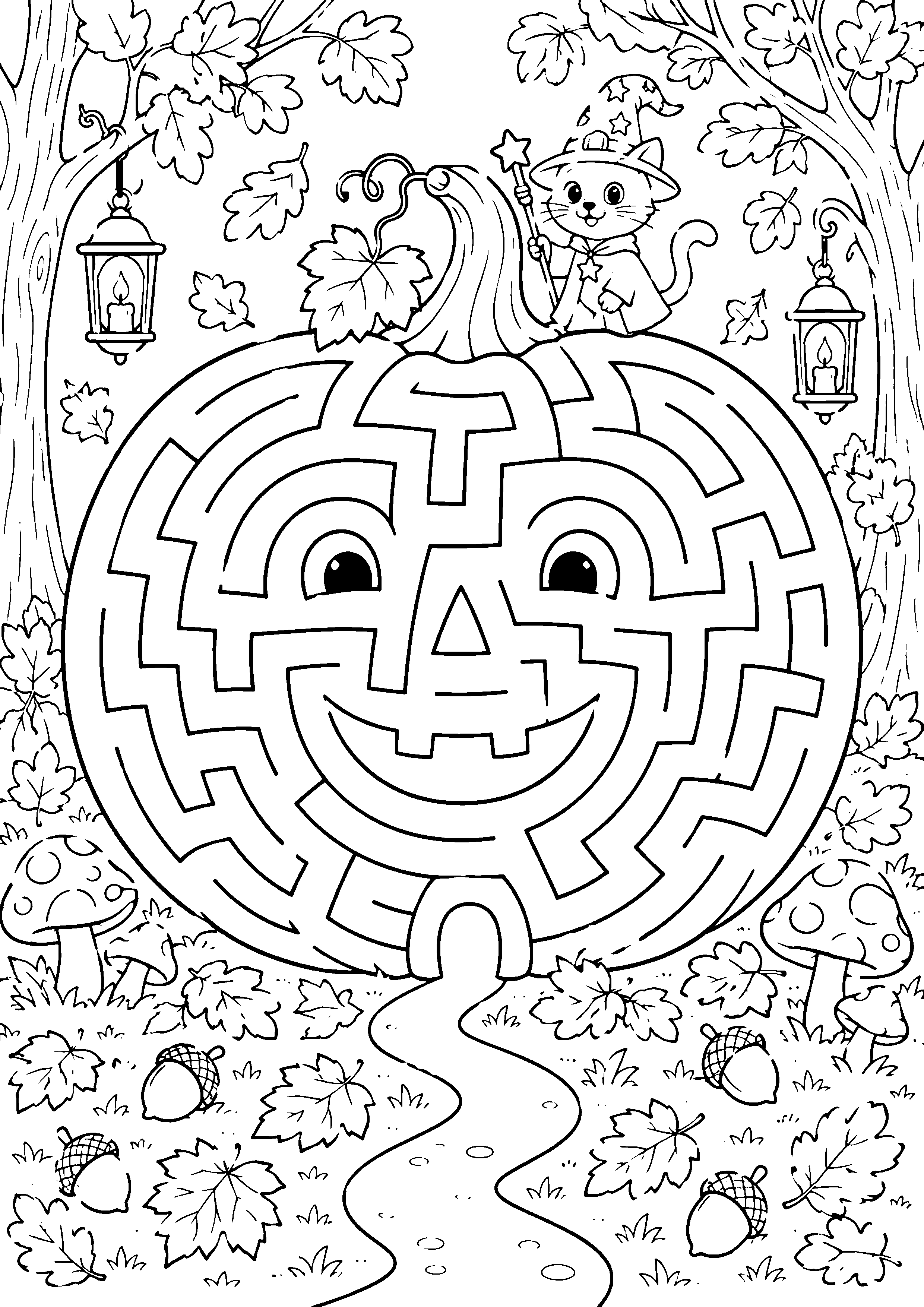 Coloriage labyrinthe fantastique à imprimer – dessin n°7