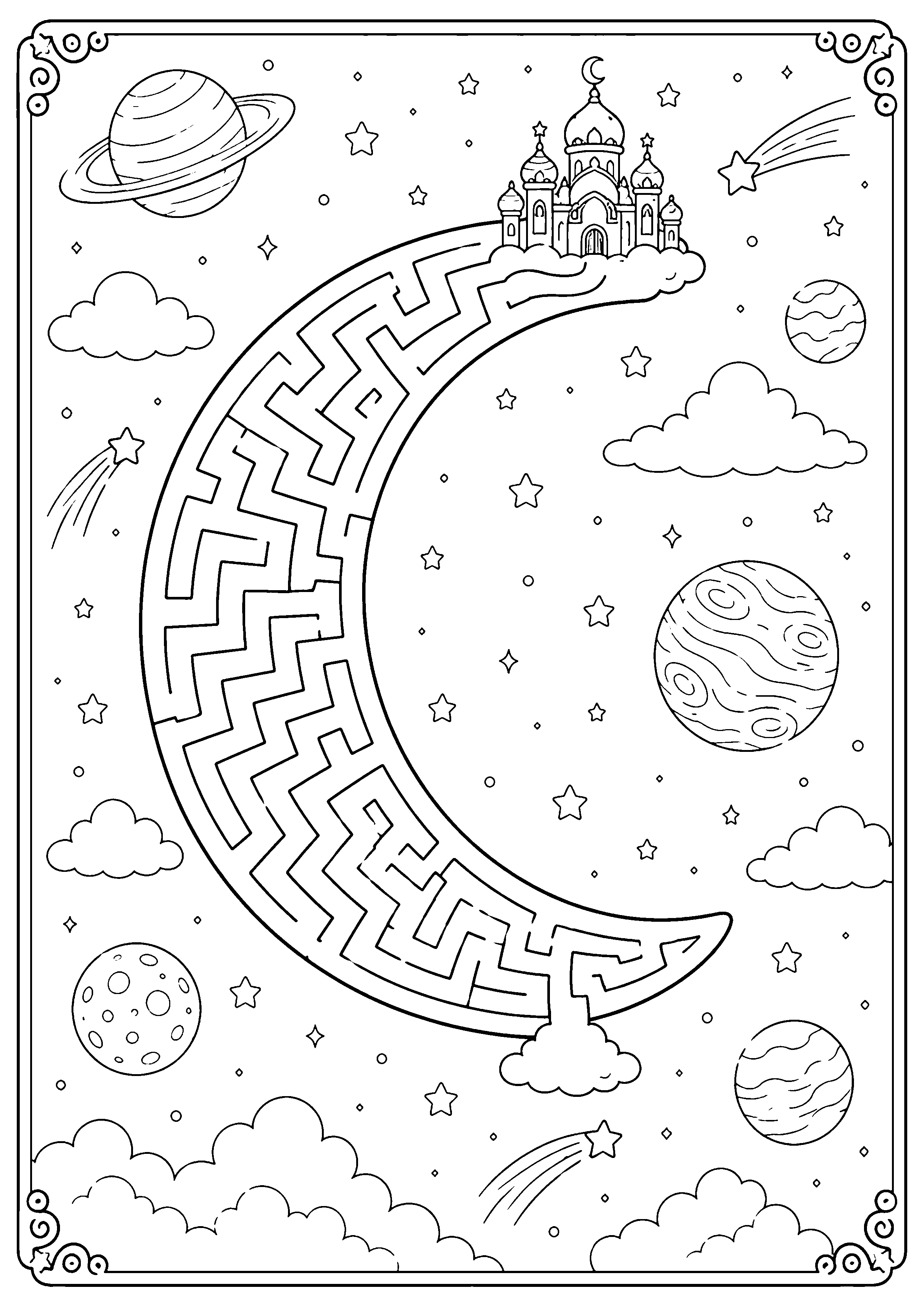 Coloriage labyrinthe fantastique à imprimer – dessin n°14
