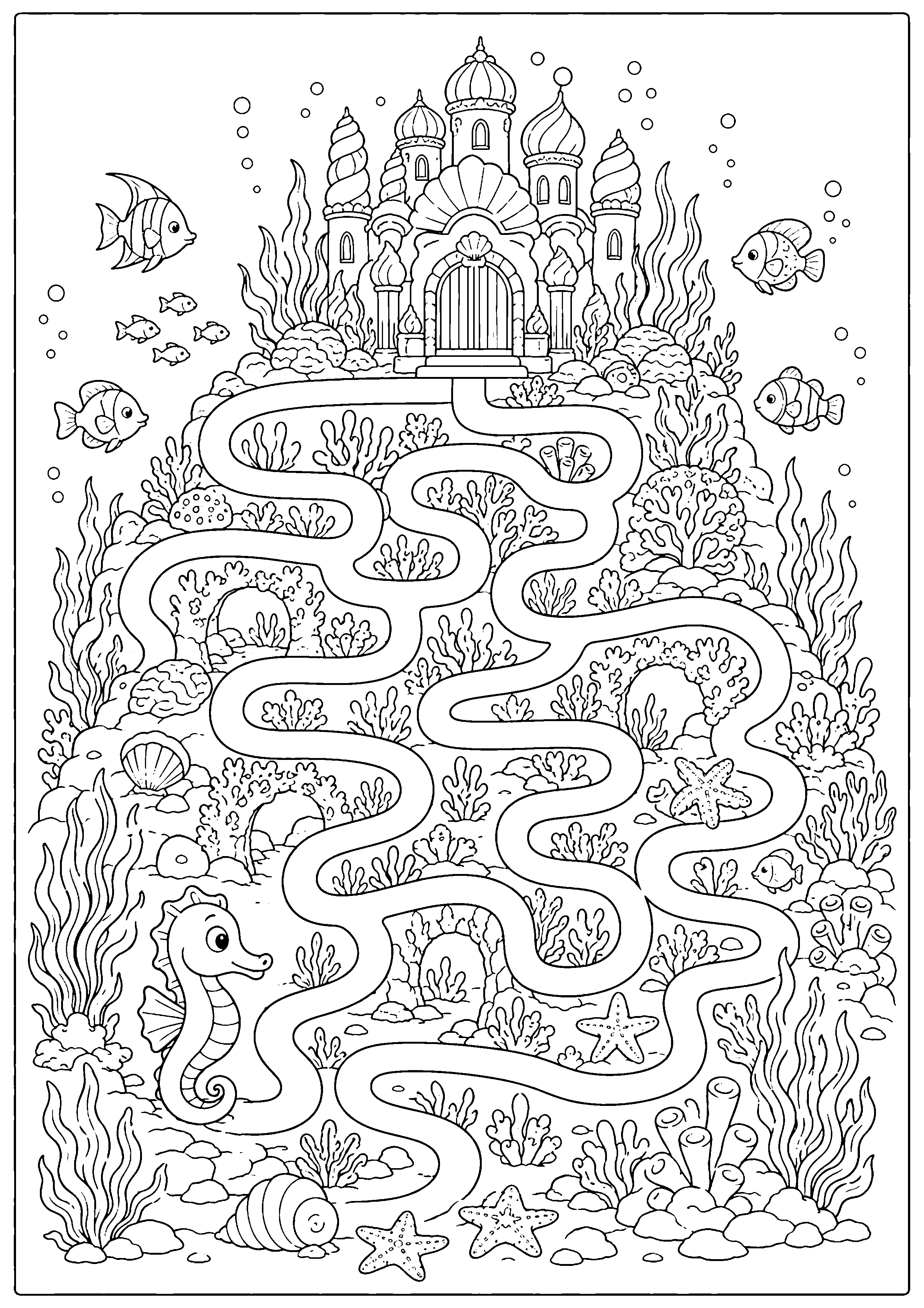 Coloriage labyrinthe fantastique à imprimer – dessin n°15