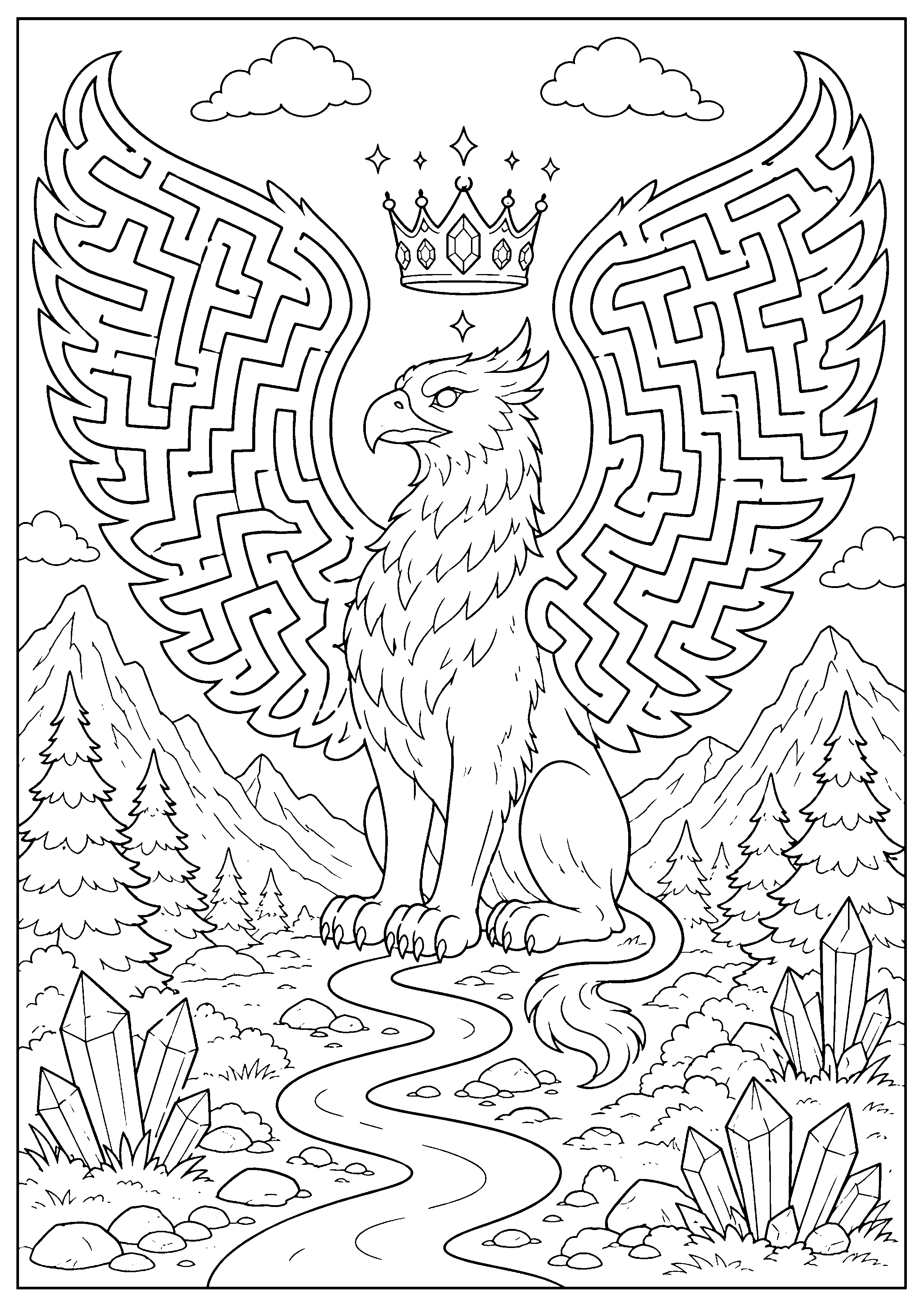 Coloriage labyrinthe fantastique à imprimer – dessin n°17
