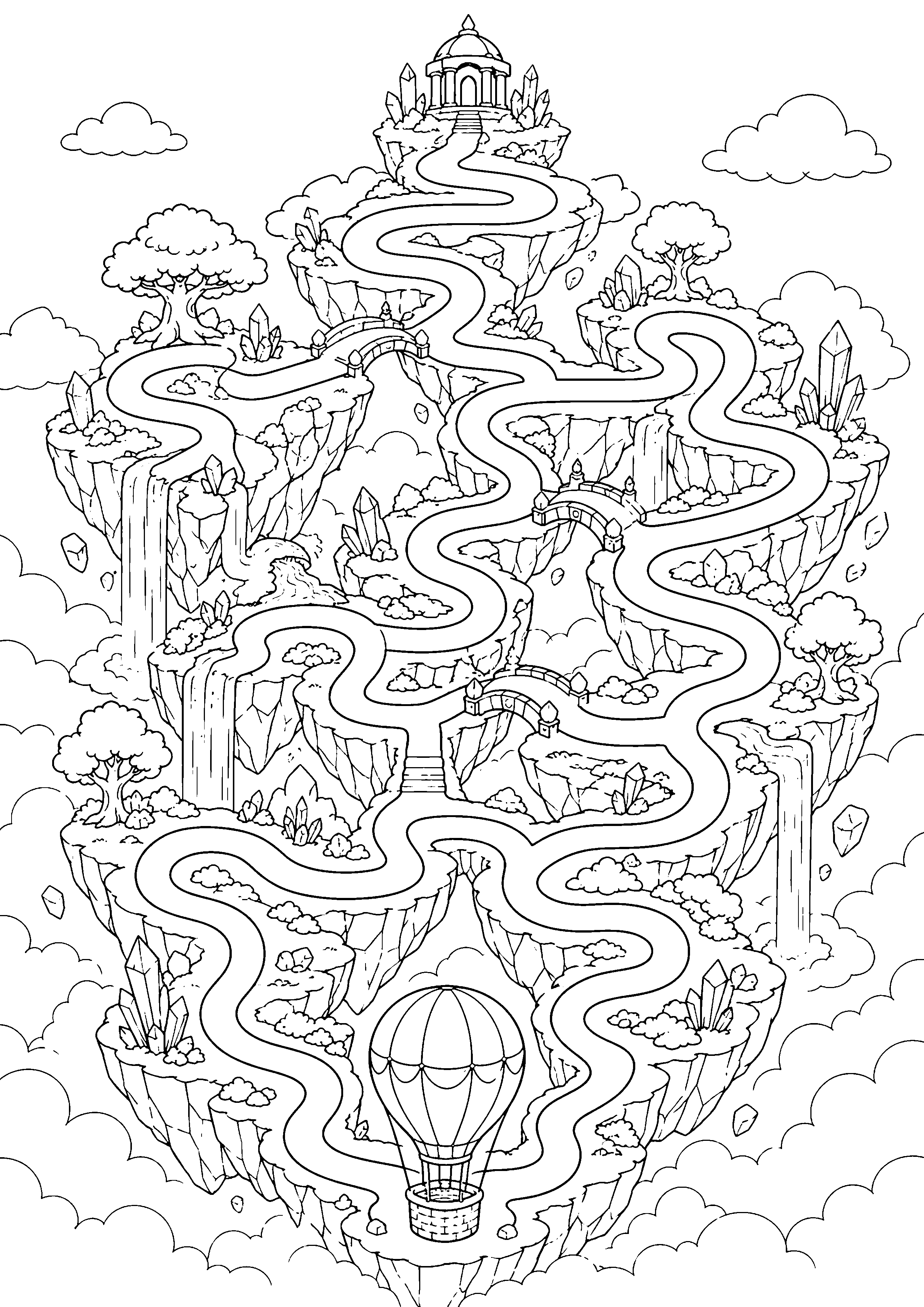 Coloriage labyrinthe fantastique à imprimer – dessin n°18