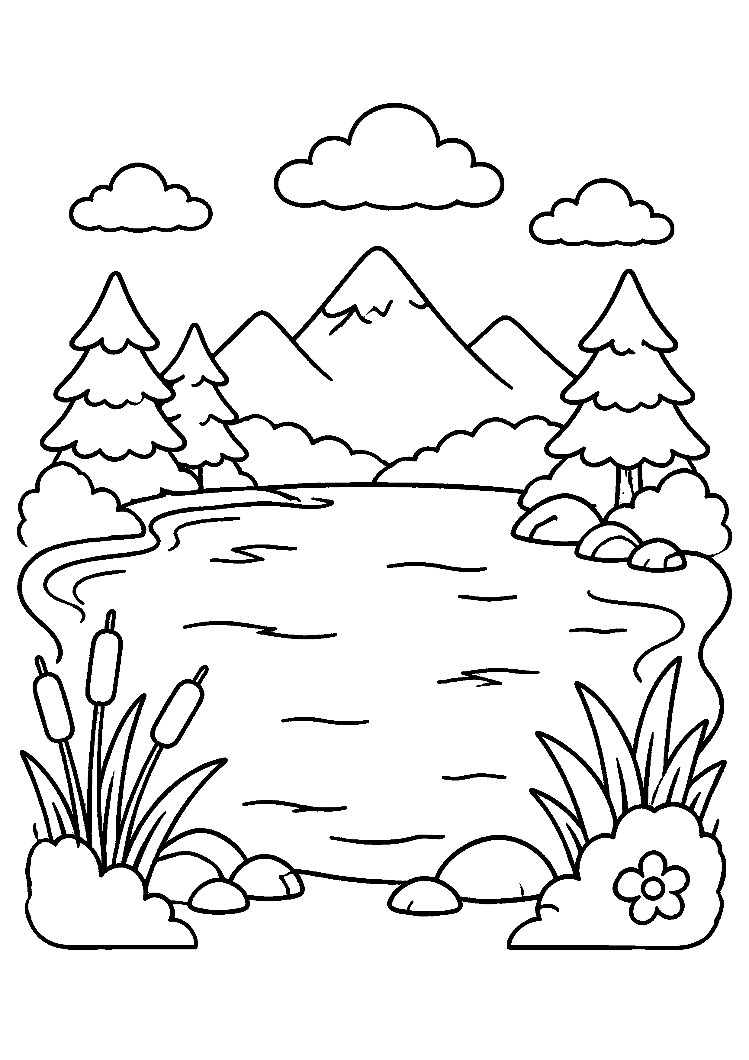 Coloriage Lac à imprimer – dessin 1
