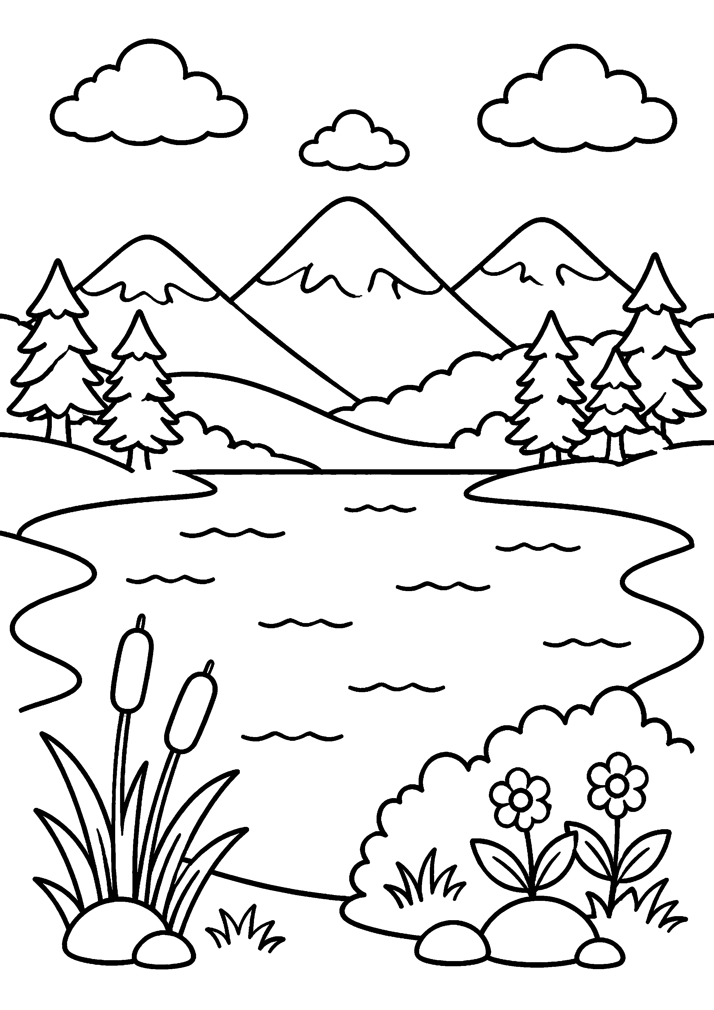 Coloriage Lac à imprimer – dessin 2
