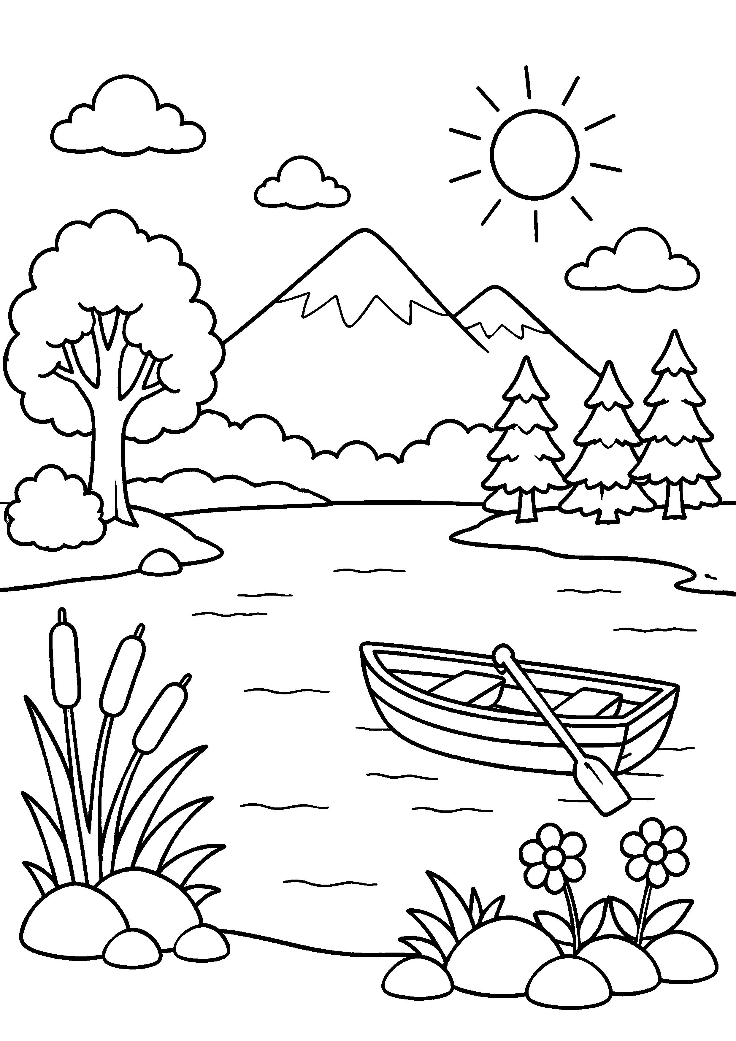 Coloriage Lac à imprimer – dessin 4