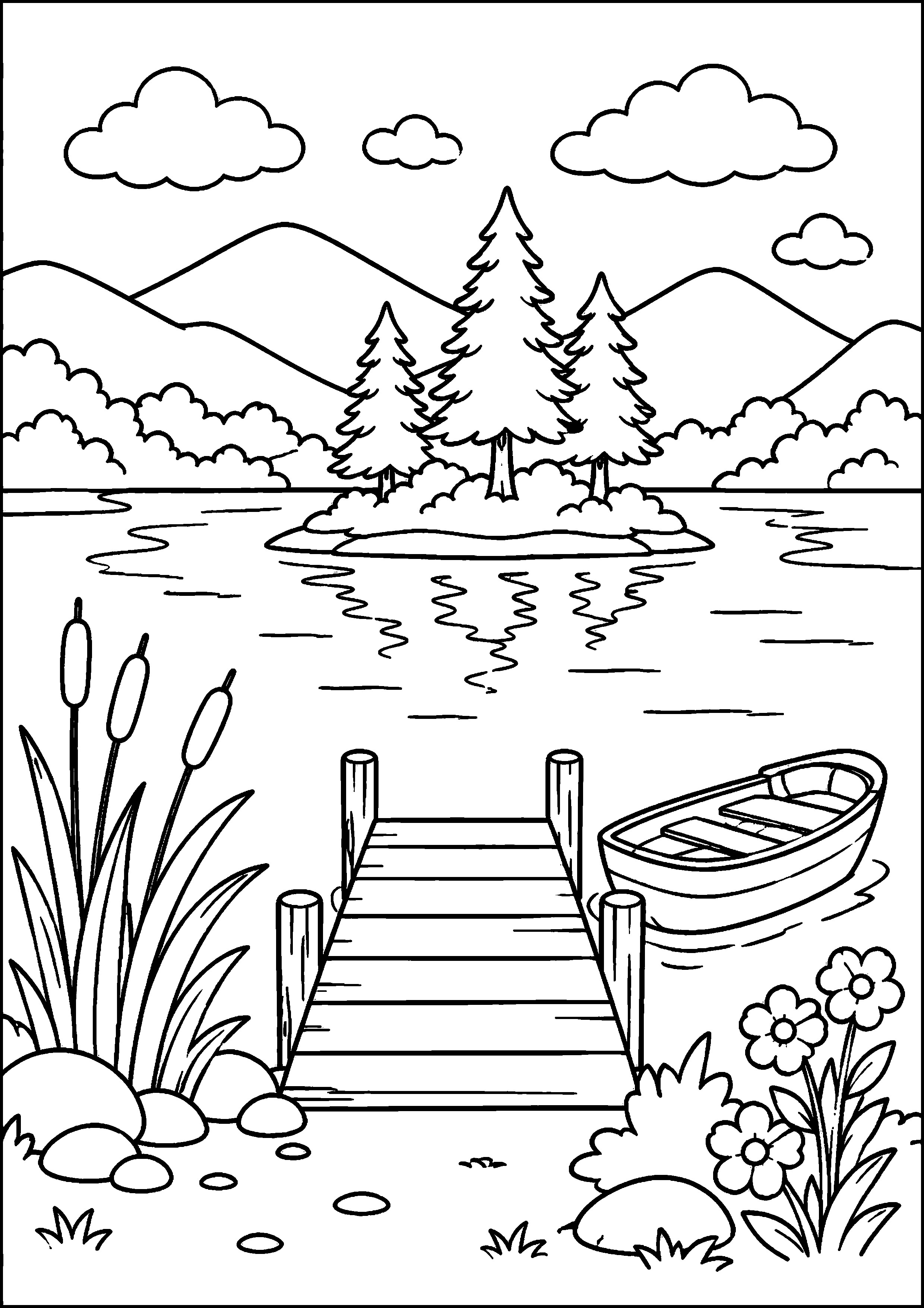 Coloriage Lac à imprimer – dessin n°10