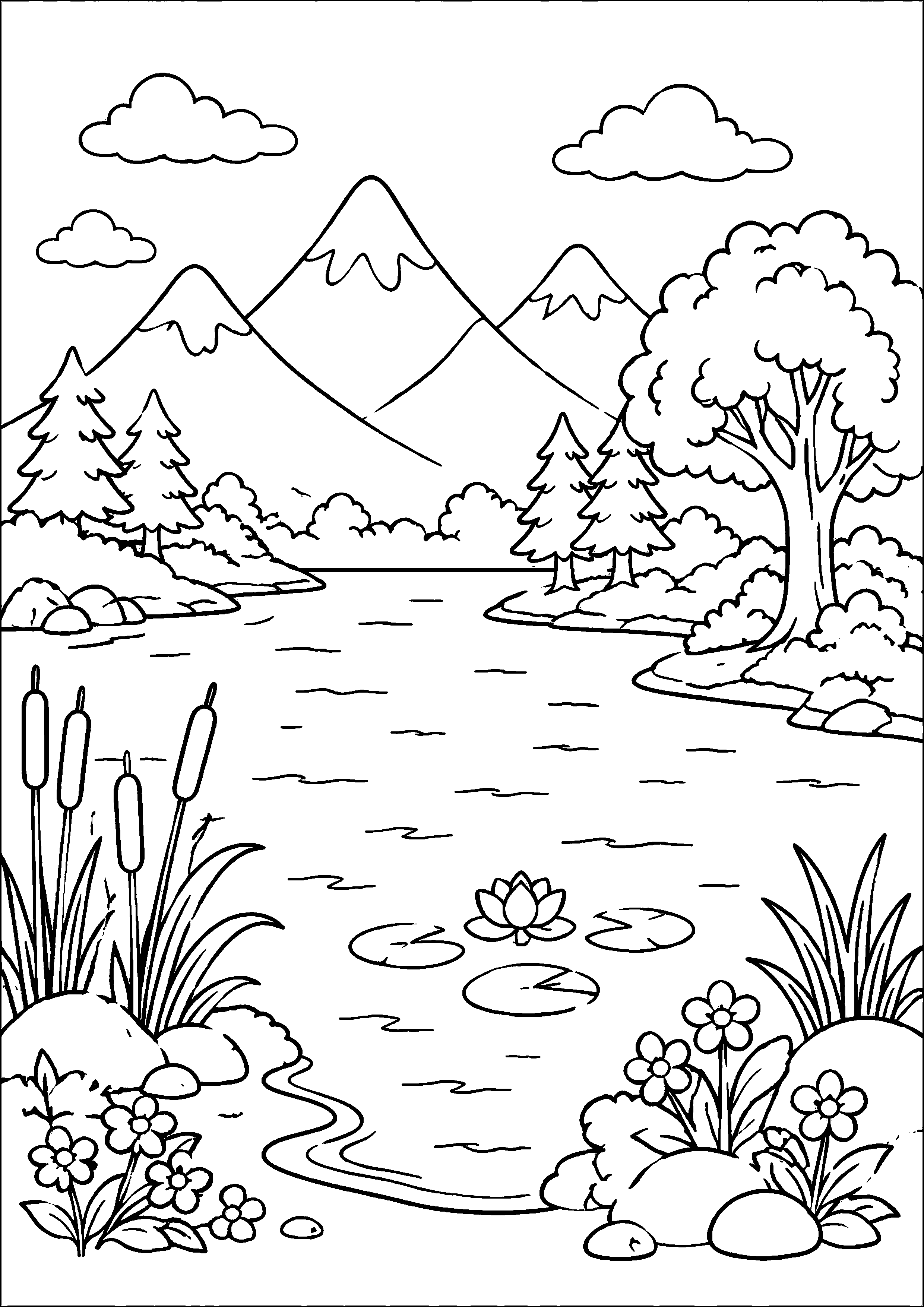 Coloriage Lac à imprimer – dessin n°15