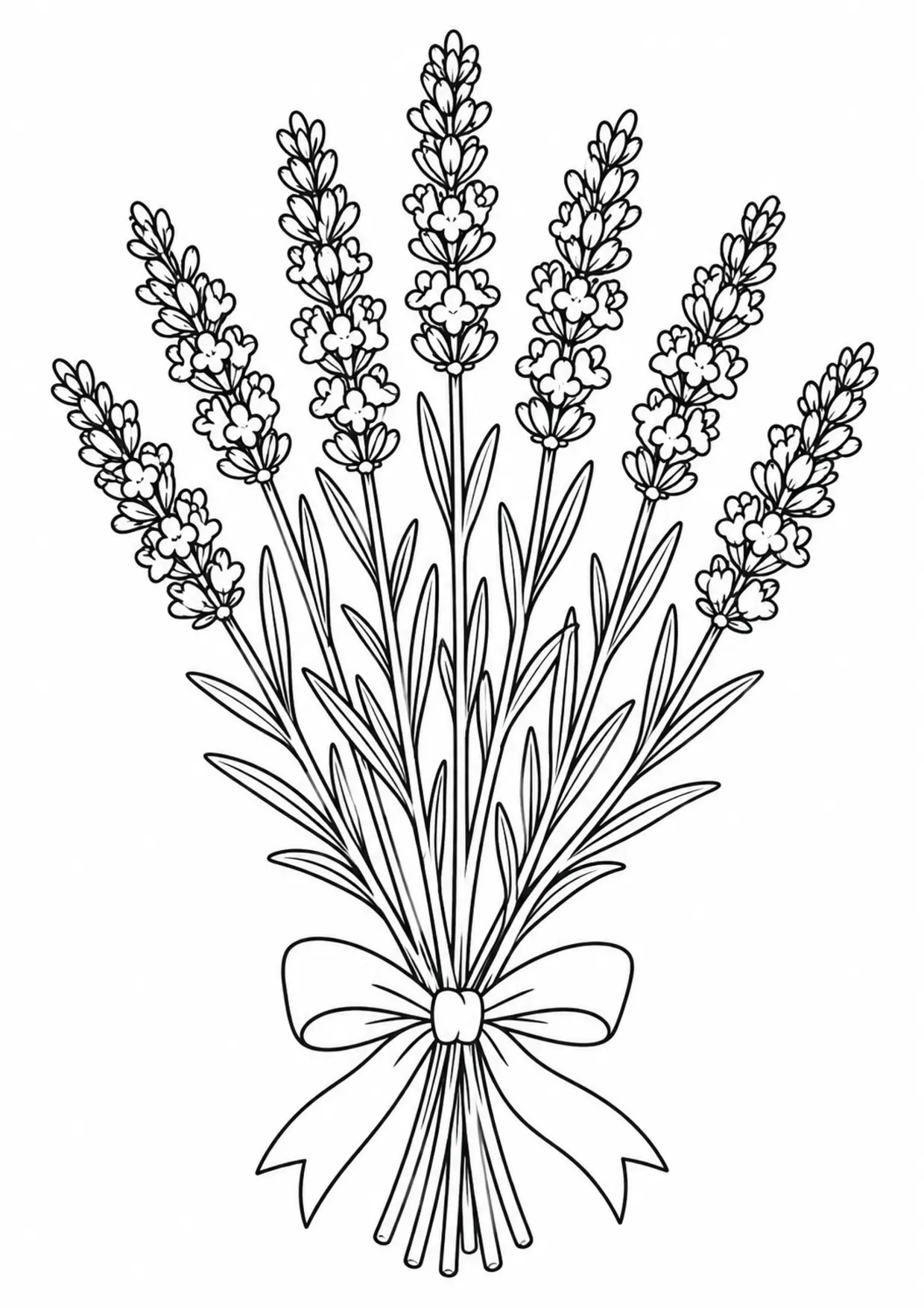 Coloriage lavande à imprimer montrant provence, illustration 5