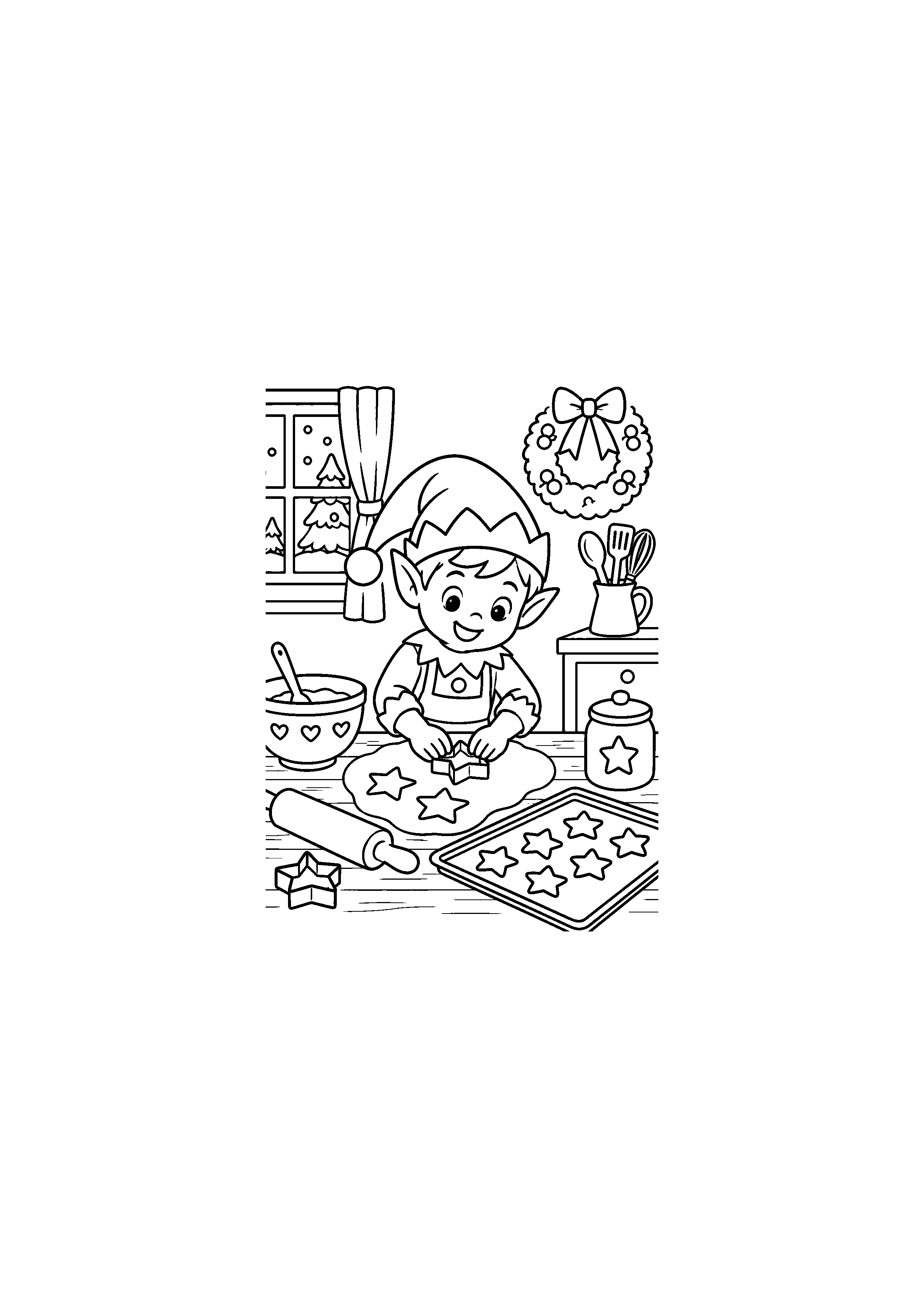 Coloriage Enveloppe avec ruban houx et grelot de Noël à imprimer gratuitement