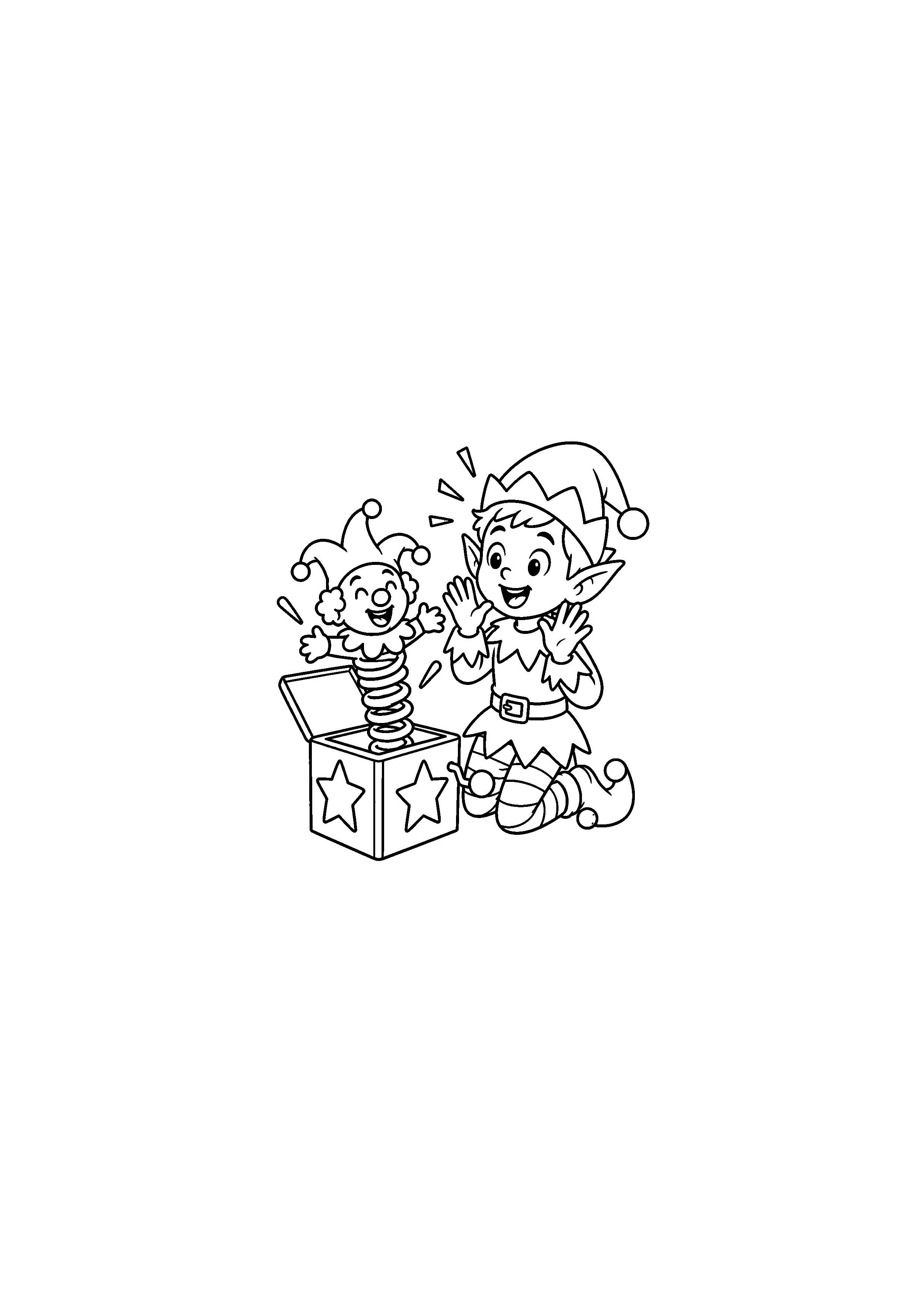 Coloriage Bureau de Noël et courrier vierge de Noël à imprimer gratuitement